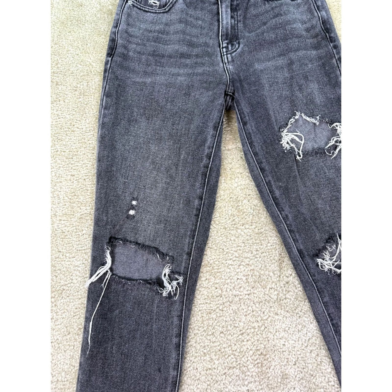 Pacsun PacSun Jeans Womens Gray Mom Straight High Rise Denim Distressed Ladies 24 B511 Size 42" / US 20 - 3 Thumbnail