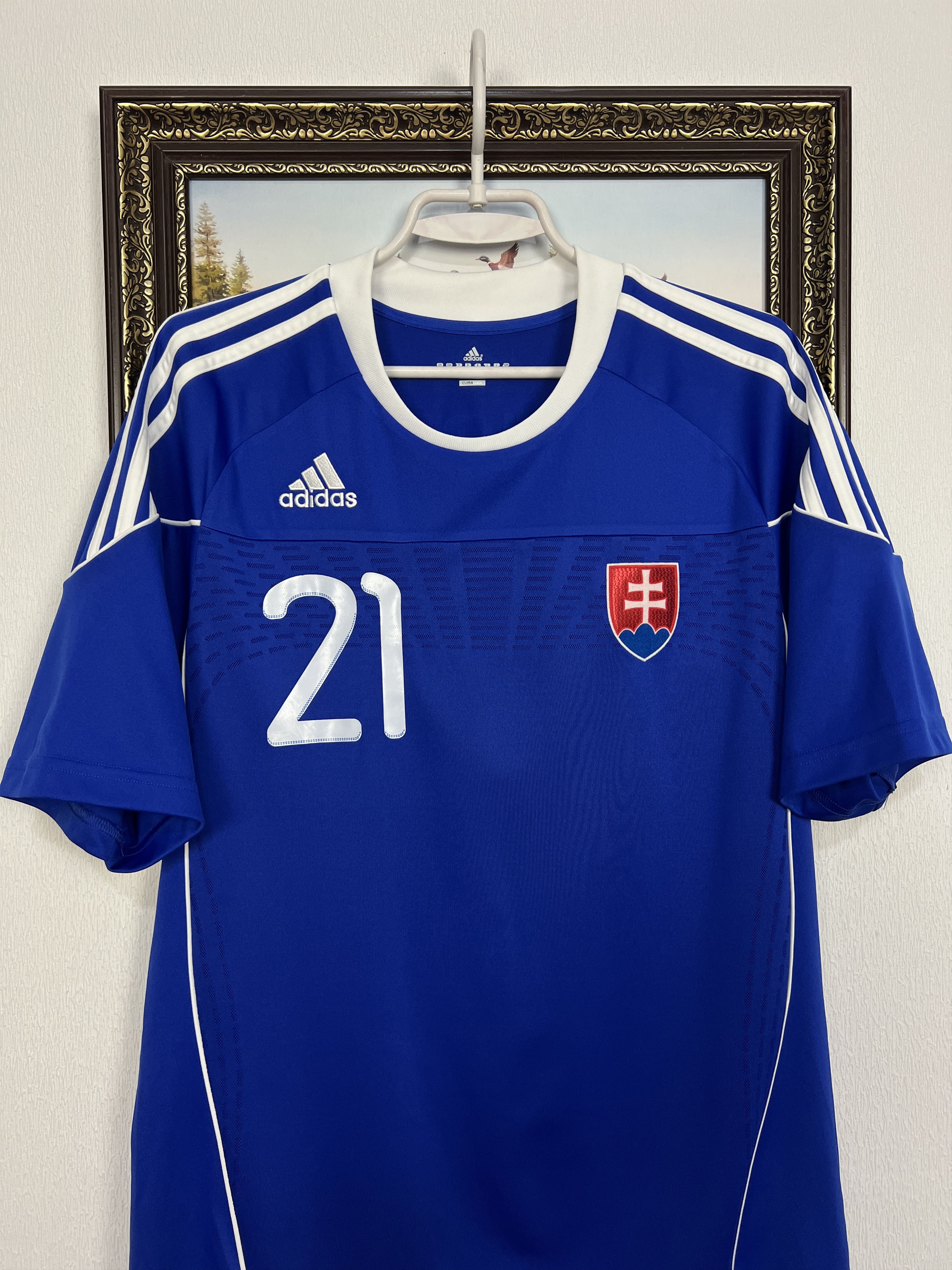 Adidas Slovakia Home football shirt 2010 Player Issue Soccer Jersey Size US L / EU 52-54 / 3 - 2 Thumbnail
