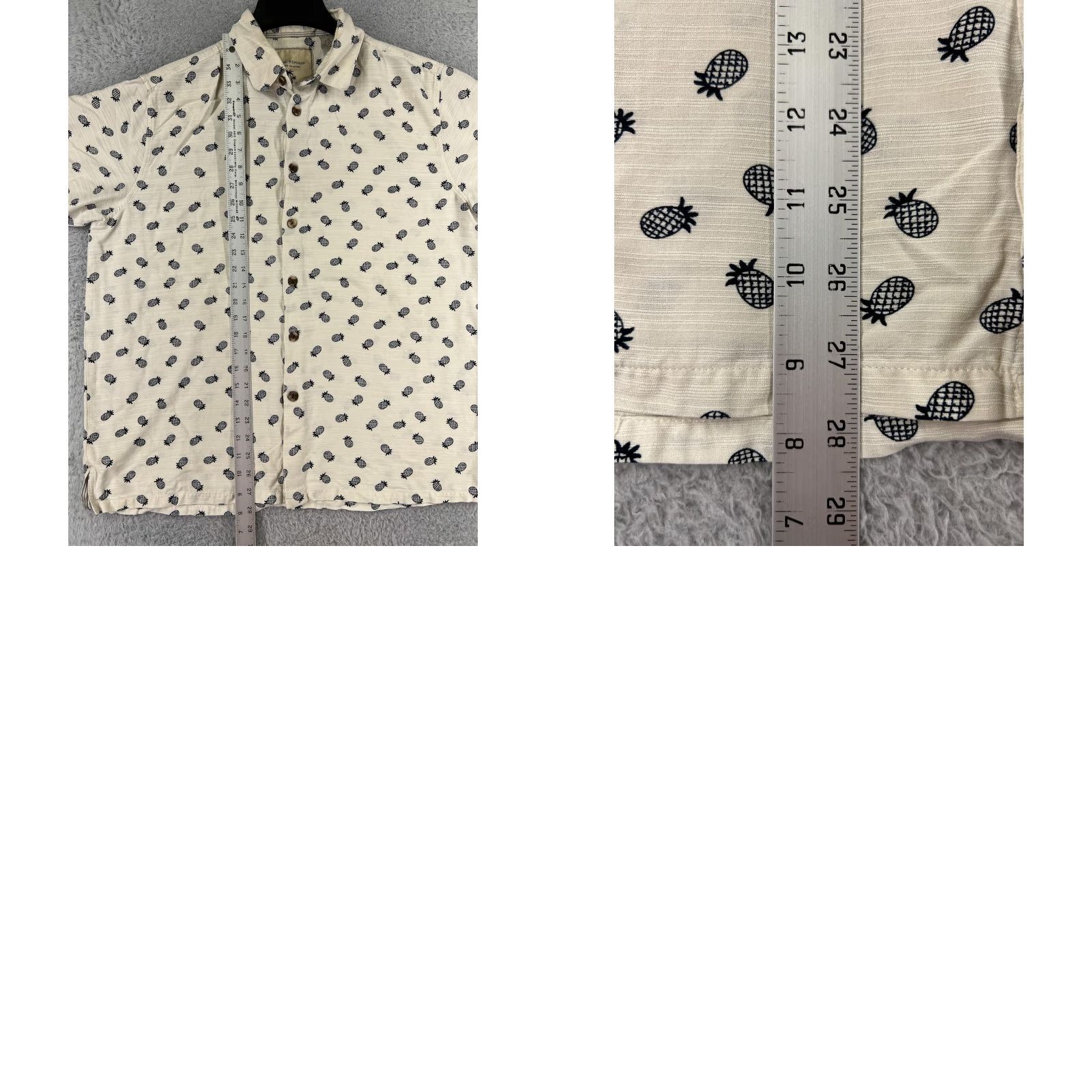 Old Navy VINTAGE Island Republic Shirt Mens XL Ivory Pineapple All Over Print Button Up Size US XL / EU 56 / 4 - 9 Thumbnail