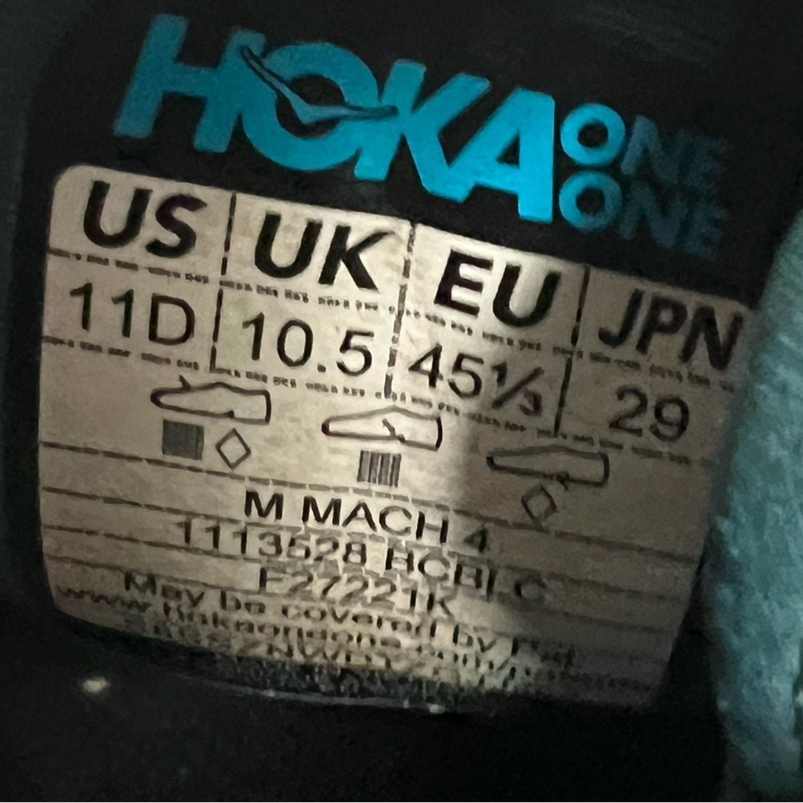 Hoka Hoka One One Mach 4 Blue Men’s Running Shoes EXCELLENT Size US 11 / EU 44 - 9 Thumbnail