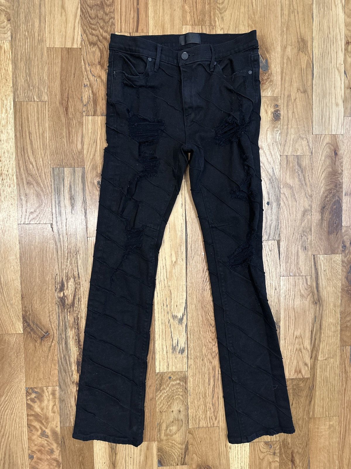 Rta RTA Bevel Distressed Black Denim Jeans Size 28 Size US 28 / EU 44 - 1 Thumbnail