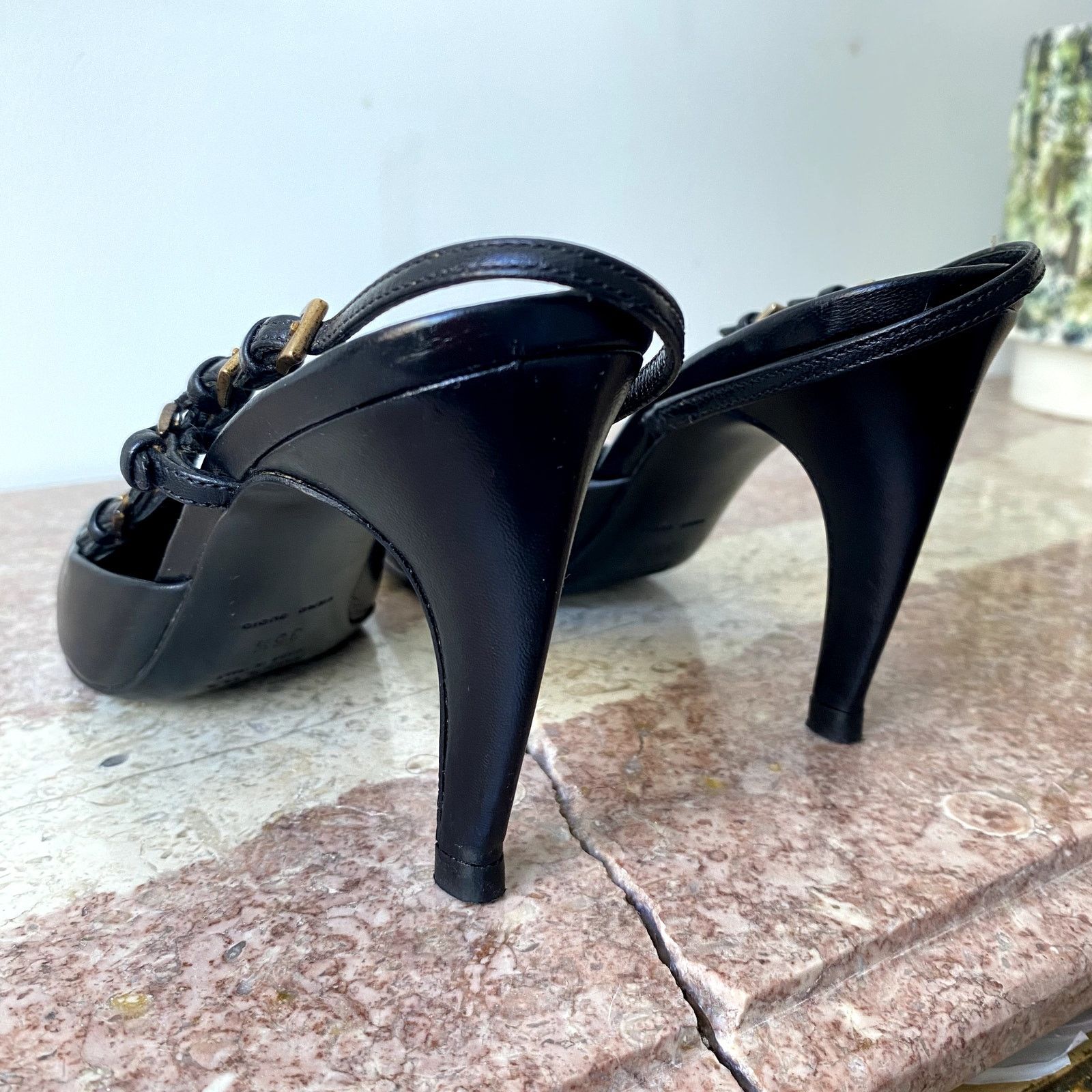 Prada Prada late-’90s multi-buckle square-toe slingback pumps Size US 5.5 / IT 35.5 - 4 Thumbnail