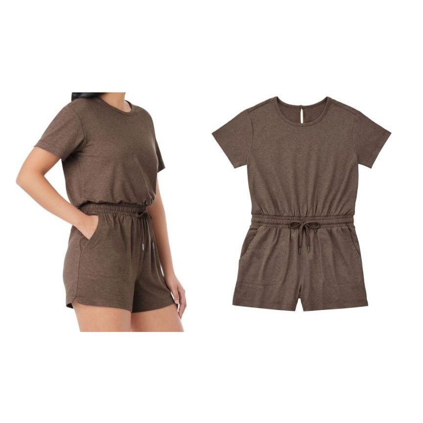 Other Member's Mark Women's Favorite Soft T-shirt Romper, Brown, Size S / US 4 / IT 40 - 9 Thumbnail