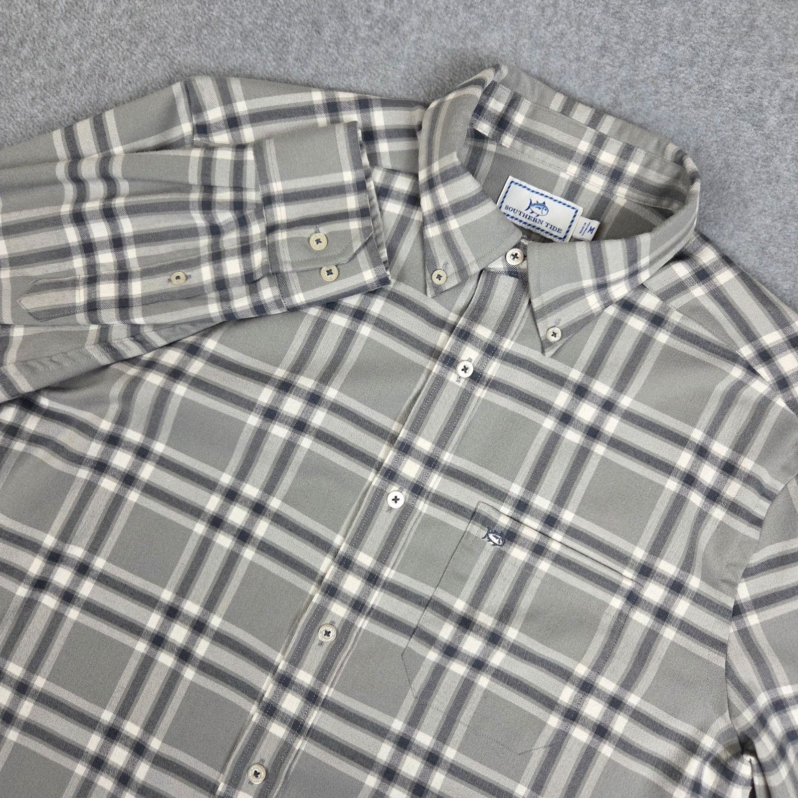 Southern Tide Southern Tide Intercoastal Medium Button-Up Shirt Grey/White Size US M / EU 48-50 / 2 - 1 Thumbnail
