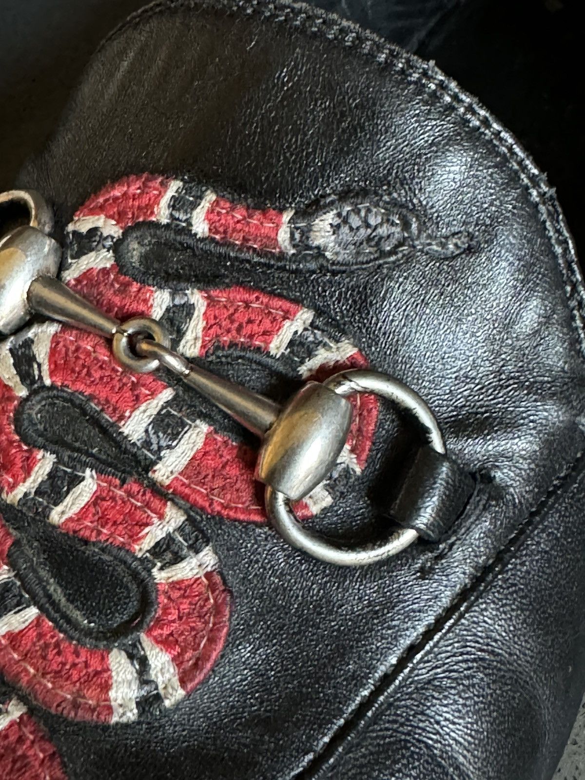 Gucci GUCCI brixton snake-appliqué LOAFERS Size US 9.5 / EU 42-43 - 4 Thumbnail