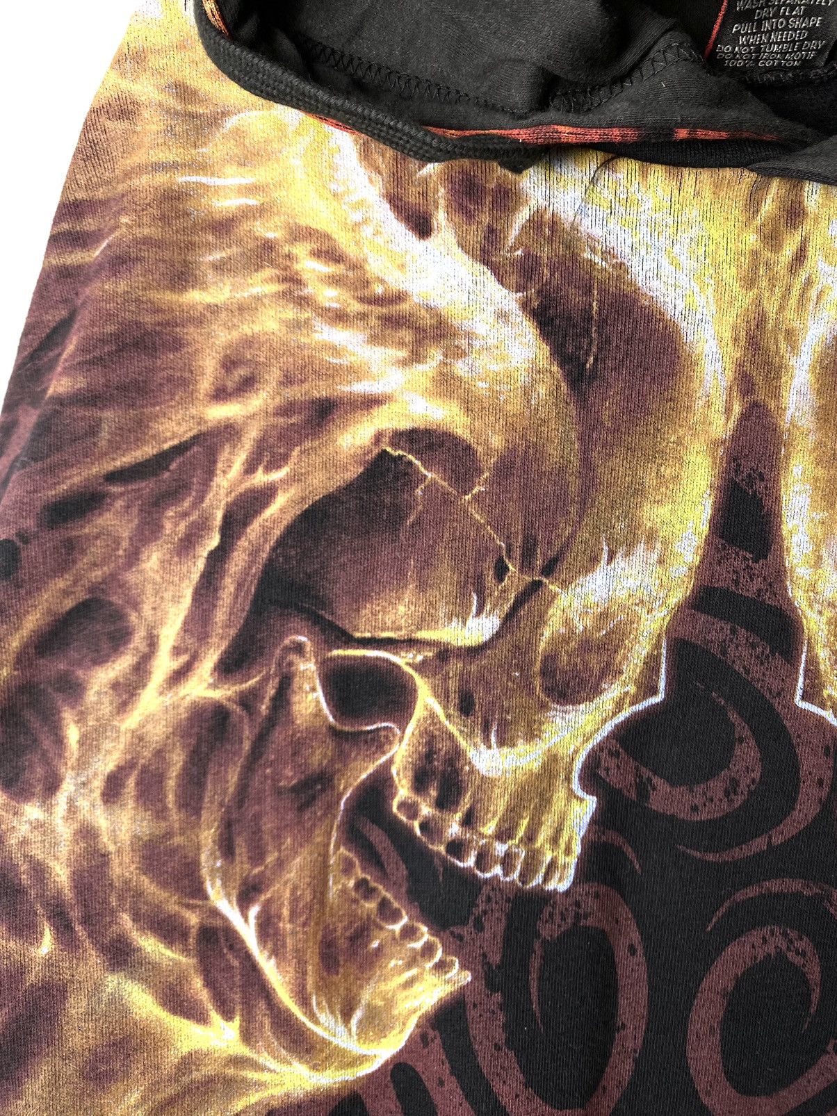 Vintage Vintage Spiral Full Print Flame Skull Hoodie Megadeth Korn Size US L / EU 52-54 / 3 - 4 Thumbnail