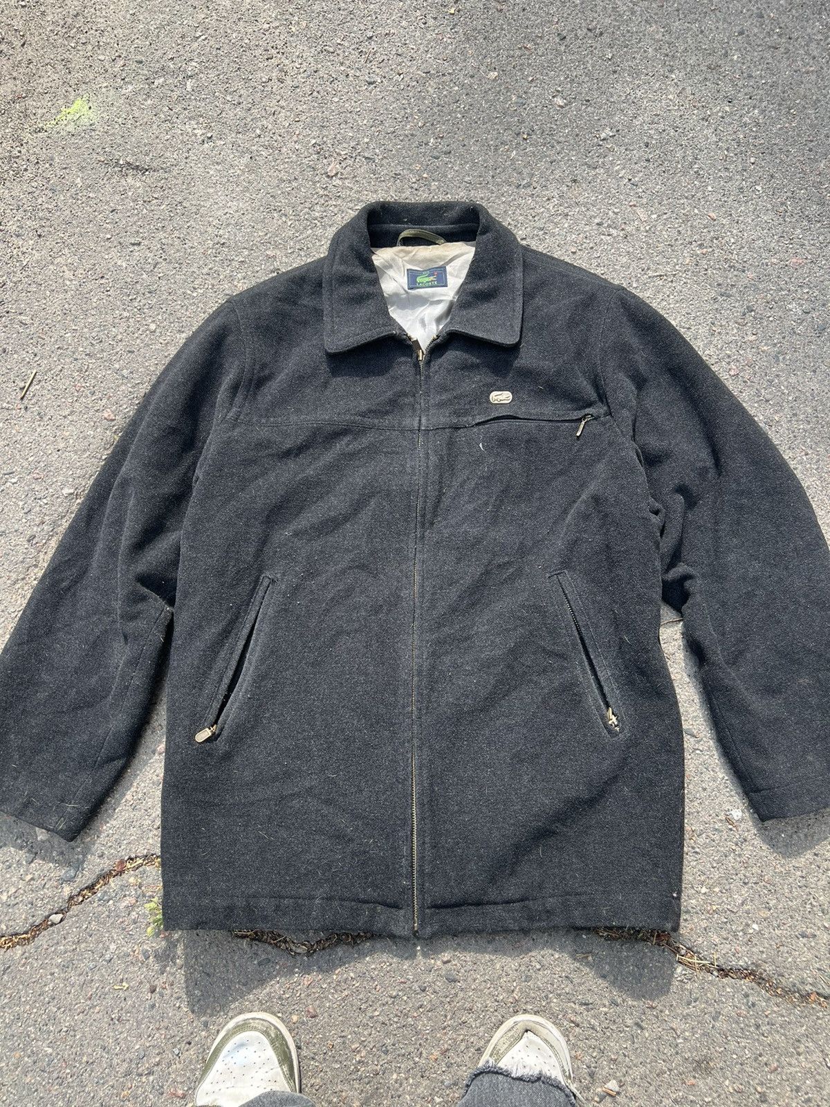 Lacoste × Vintage Vintage 90s Lacoste wool coat multi pocket metal logo jacket Size US M / EU 48-50 / 2 - 1 Thumbnail