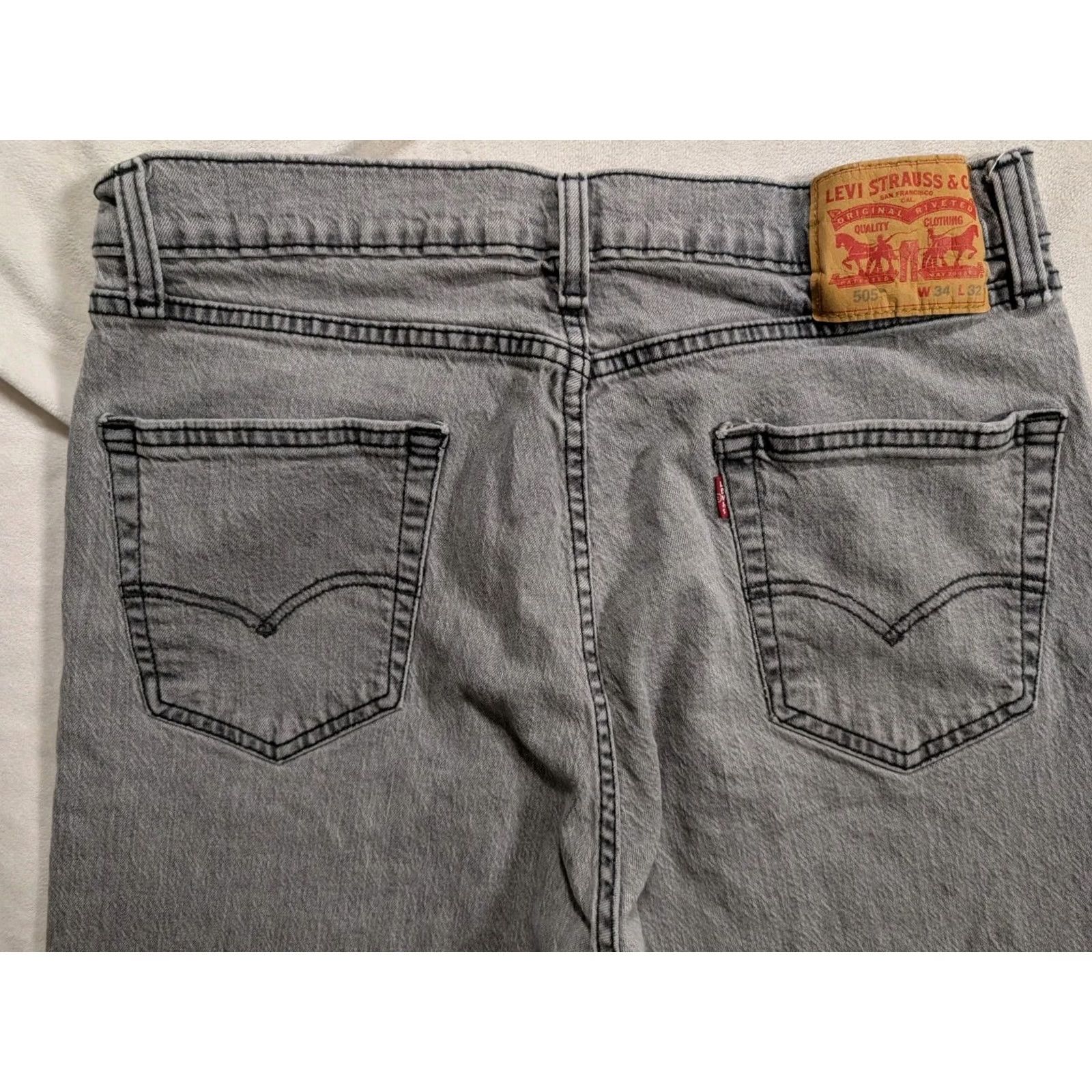 Levi's Levi's 505 Jeans Mens 32x30 Black Regular Straight Denim Pants Logo USA 5-Pocket Belts Loops Vintage: No Size US 32 / EU 48 - 6 Thumbnail