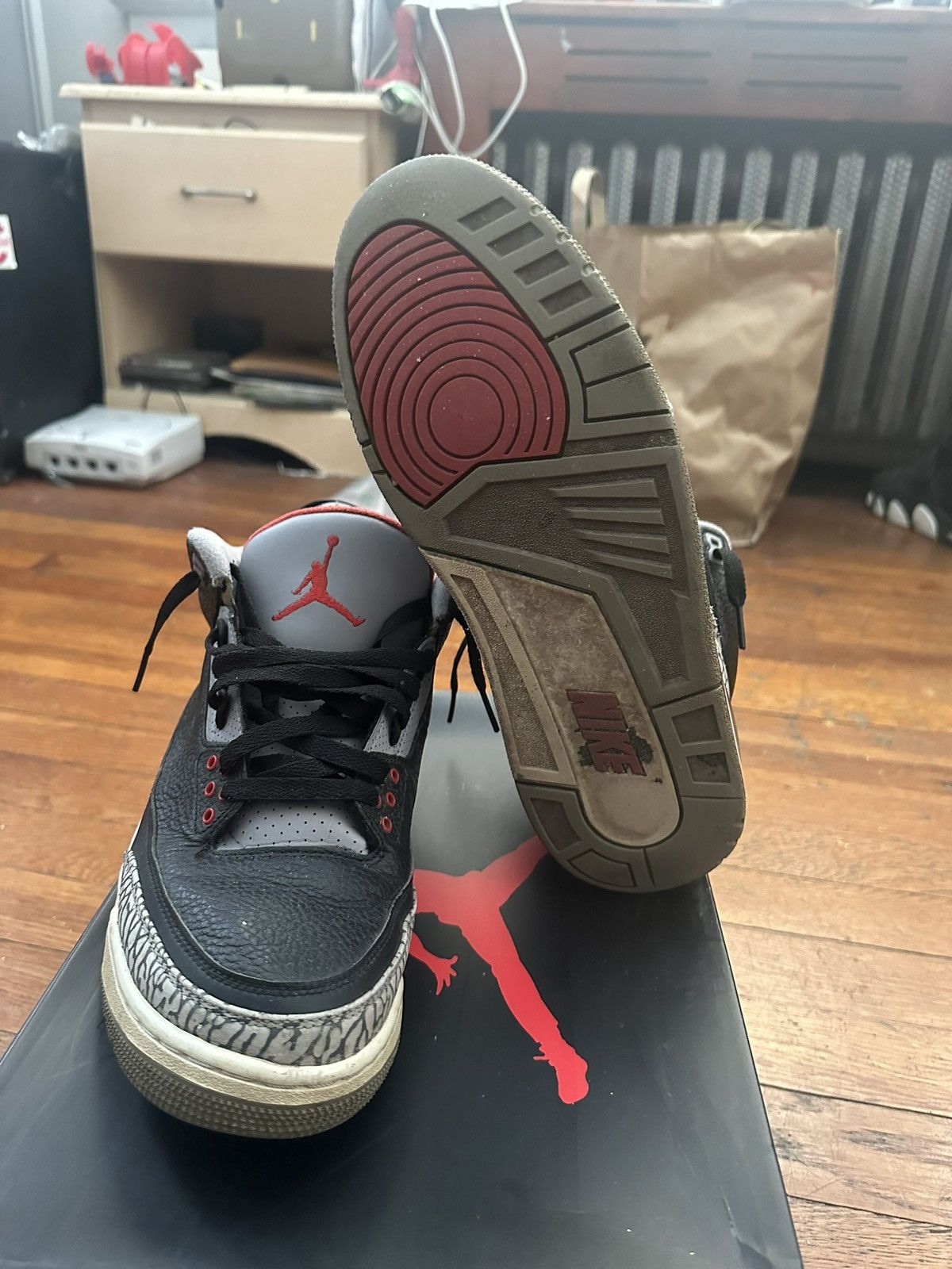 Jordan Brand × Nike Air jordan 3 retro og black cement Size US 11.5 / EU 44-45 - 3 Thumbnail