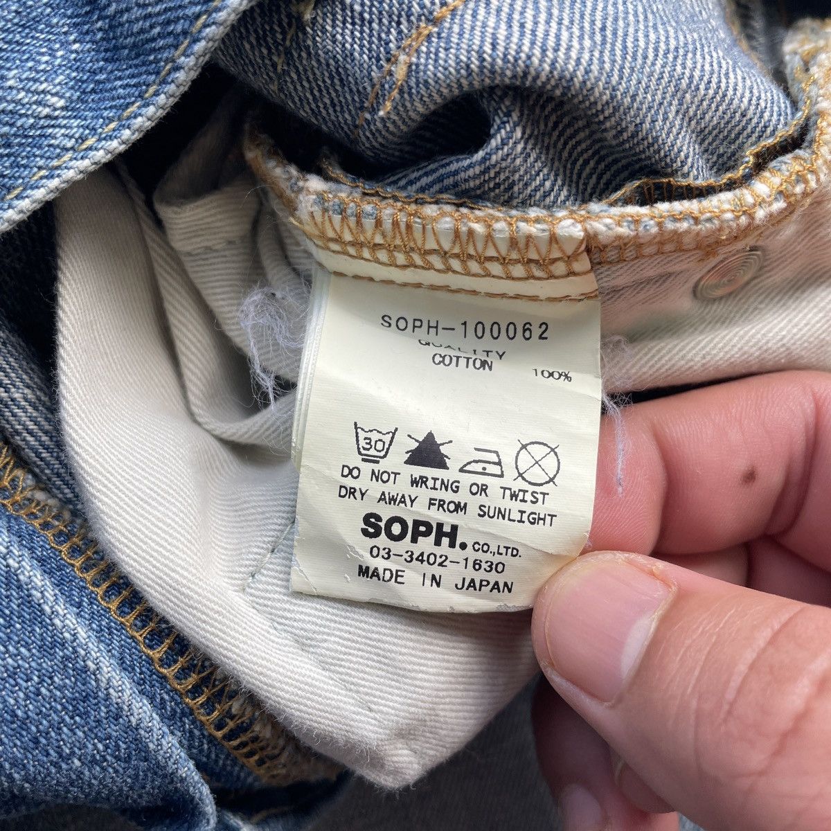 Japanese Brand Vintage Sophnet. Japan Faded Storm Distressed Jeans Pants Size US 31 - 9 Thumbnail