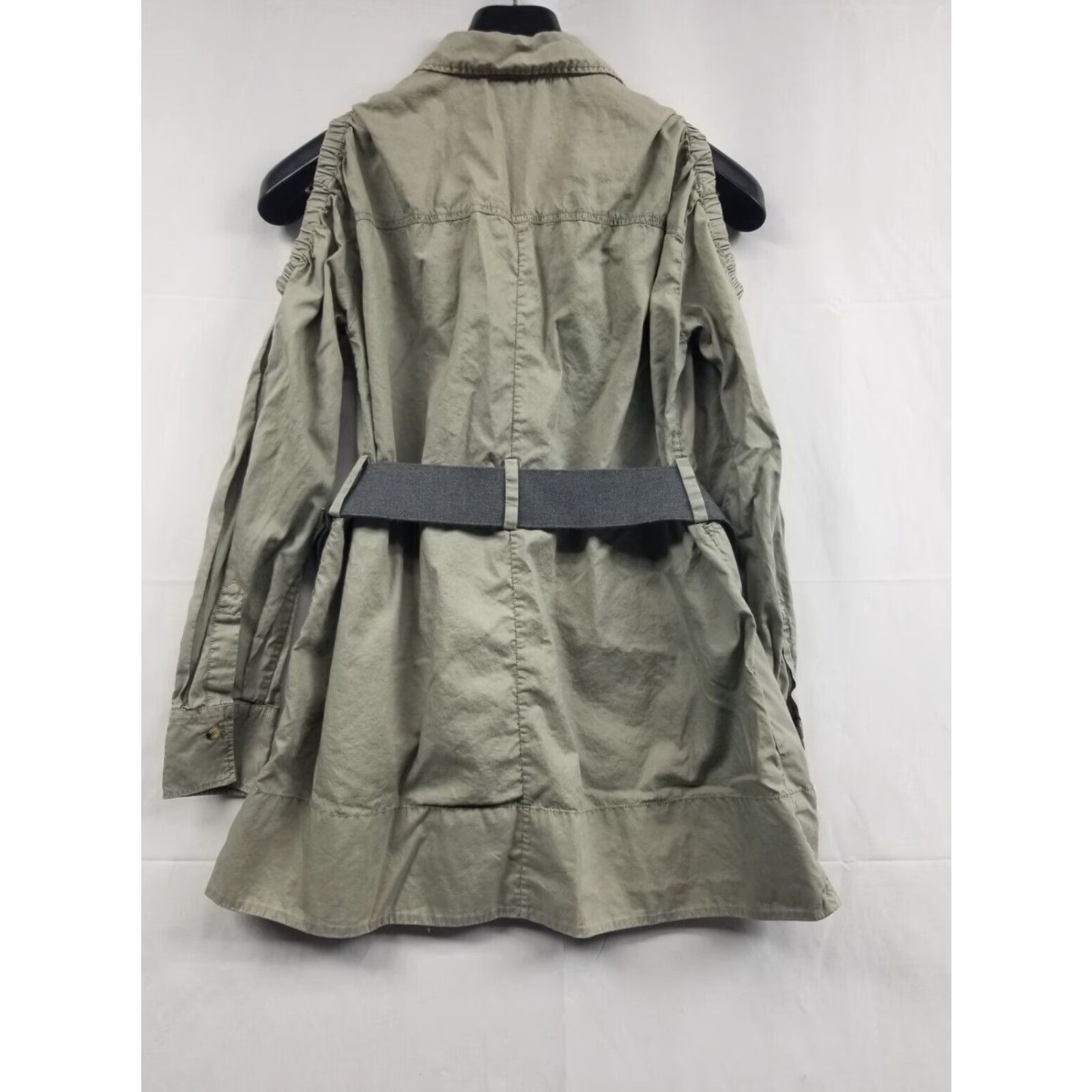 Brunello Cucinelli Brunello Cucinelli Shirt Women Small Green Cold Shoulder Button-Up Belted Long Sleeve Slim Spring Summer Fall Winter Size S / US 4 / IT 40 - 2 Thumbnail