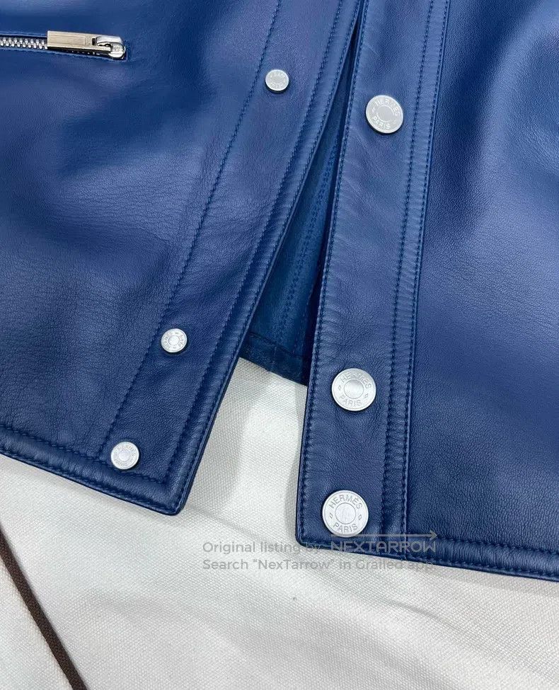 Hermes Hermes Autumn and Winter Metal扣 Baseball Jacket Leather Ja Size US M / EU 48-50 / 2 - 3 Thumbnail