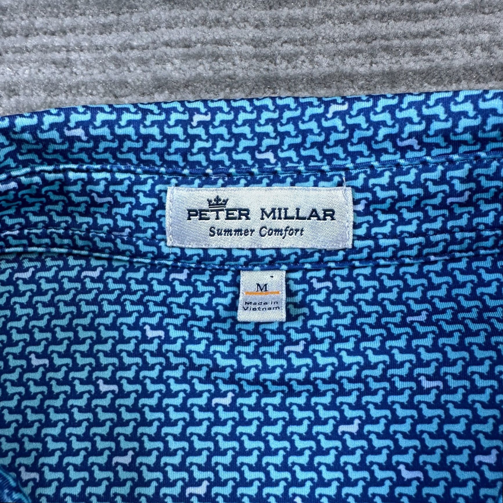 Peter Millar Peter Millar Polo Shirt Mens Medium Blue Summer Comfort All Over Print Dachsund Size US M / EU 48-50 / 2 - 6 Thumbnail