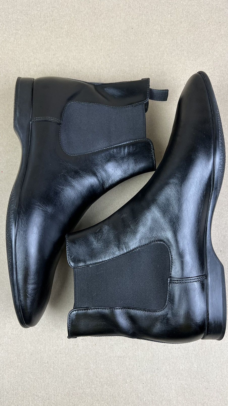 Prada PRADA Boots Chelsea Leather Shoes Red Tab Black Men's Size US 7 / EU 40 - 8 Thumbnail