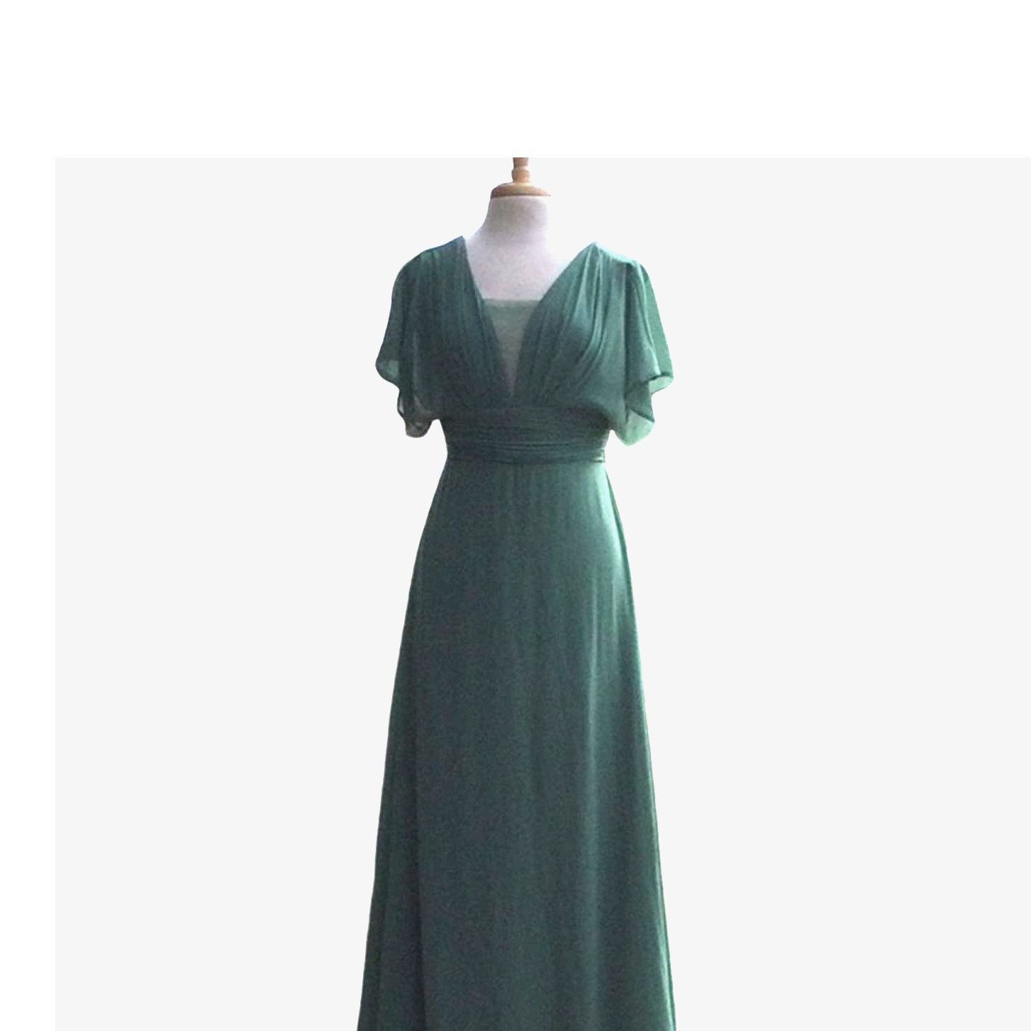 Other Ever Pretty Sage Green Lace Gauging Waist Evening Maxi Dress Size S / US 4 / IT 40 - 1 Thumbnail