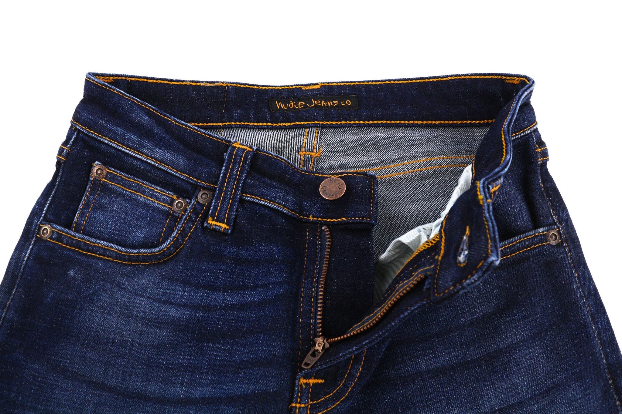 Nudie Jeans SKINNY LIN W26/L32 Dark Deep Worn Zip Washed Denim 81624 Size 26" / US 2 / IT 38 - 4 Thumbnail