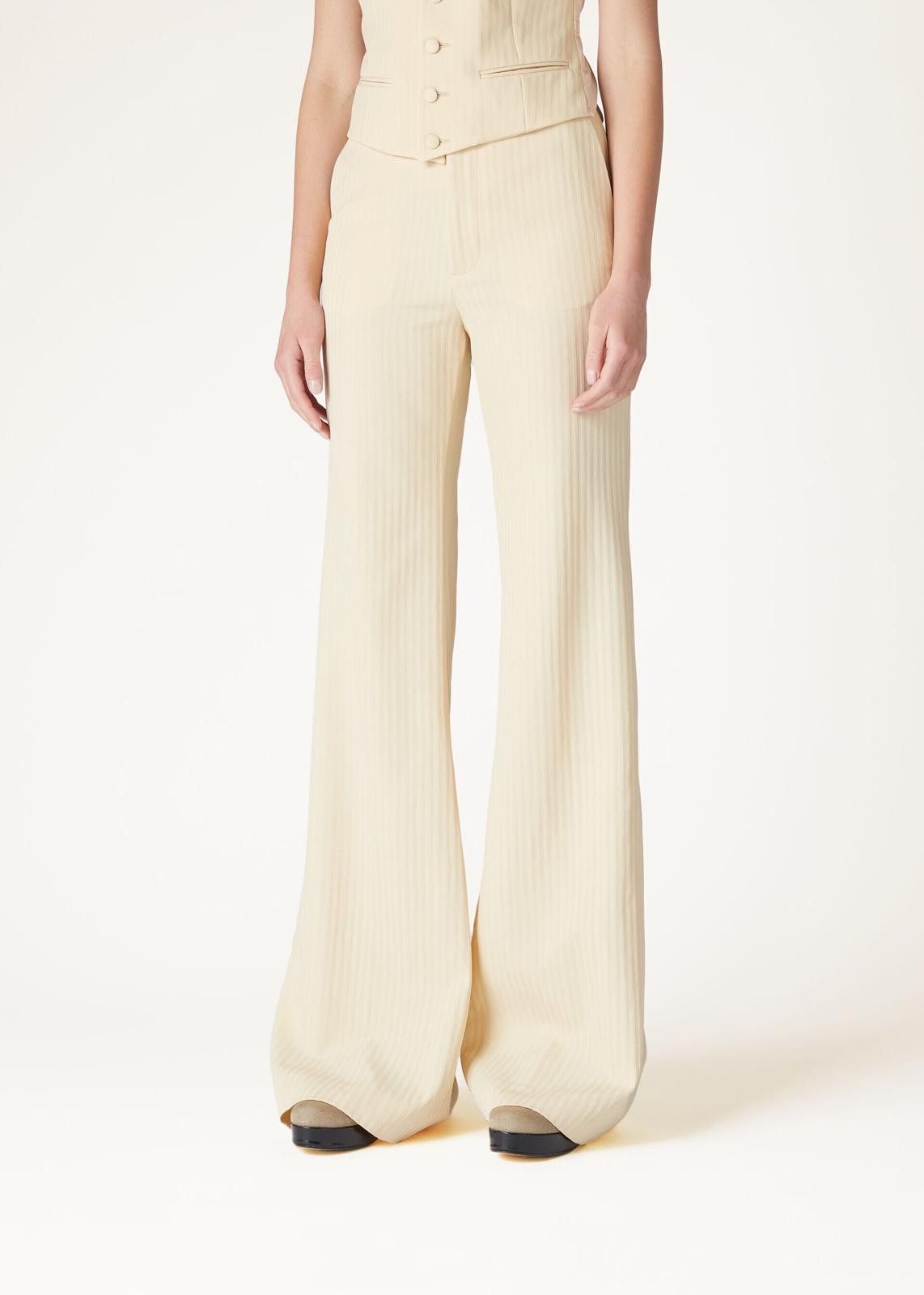 Loro Piana o1srvl11e0425 FAO0424 Jose Wool Trouser in Ivory Size 26" / US 2 / IT 38 - 7 Thumbnail