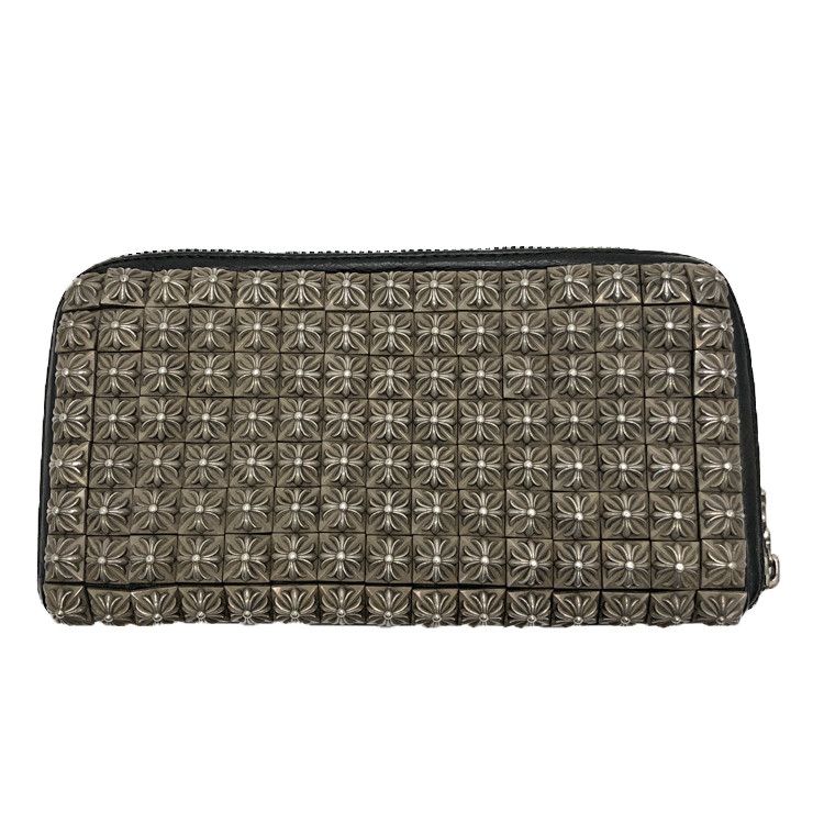 image of Chrome Hearts Pyramid Stud Clutch in Silver, Women's