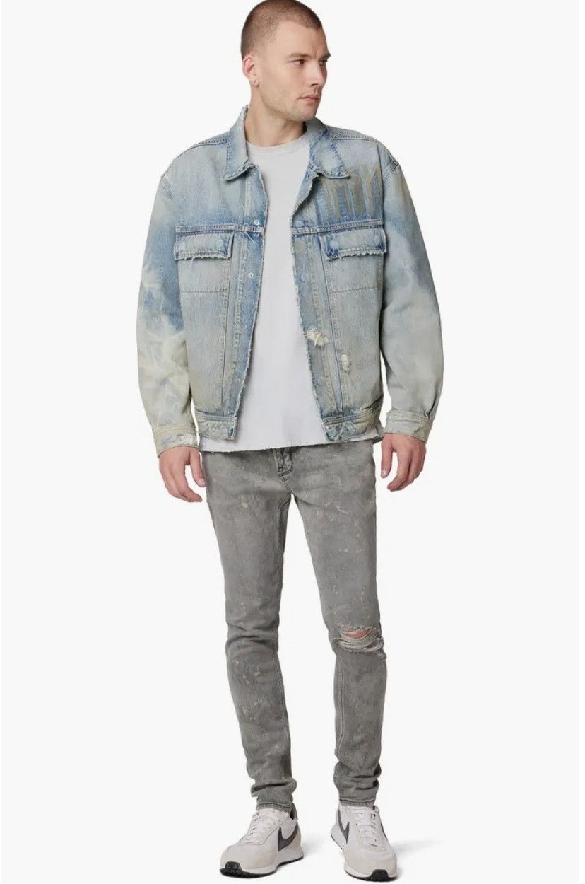 Hudson Hudson Jeans Boxy Ripped Denim Trucker Jacket Distressed Size US XXL / EU 58 / 5 - 6 Thumbnail
