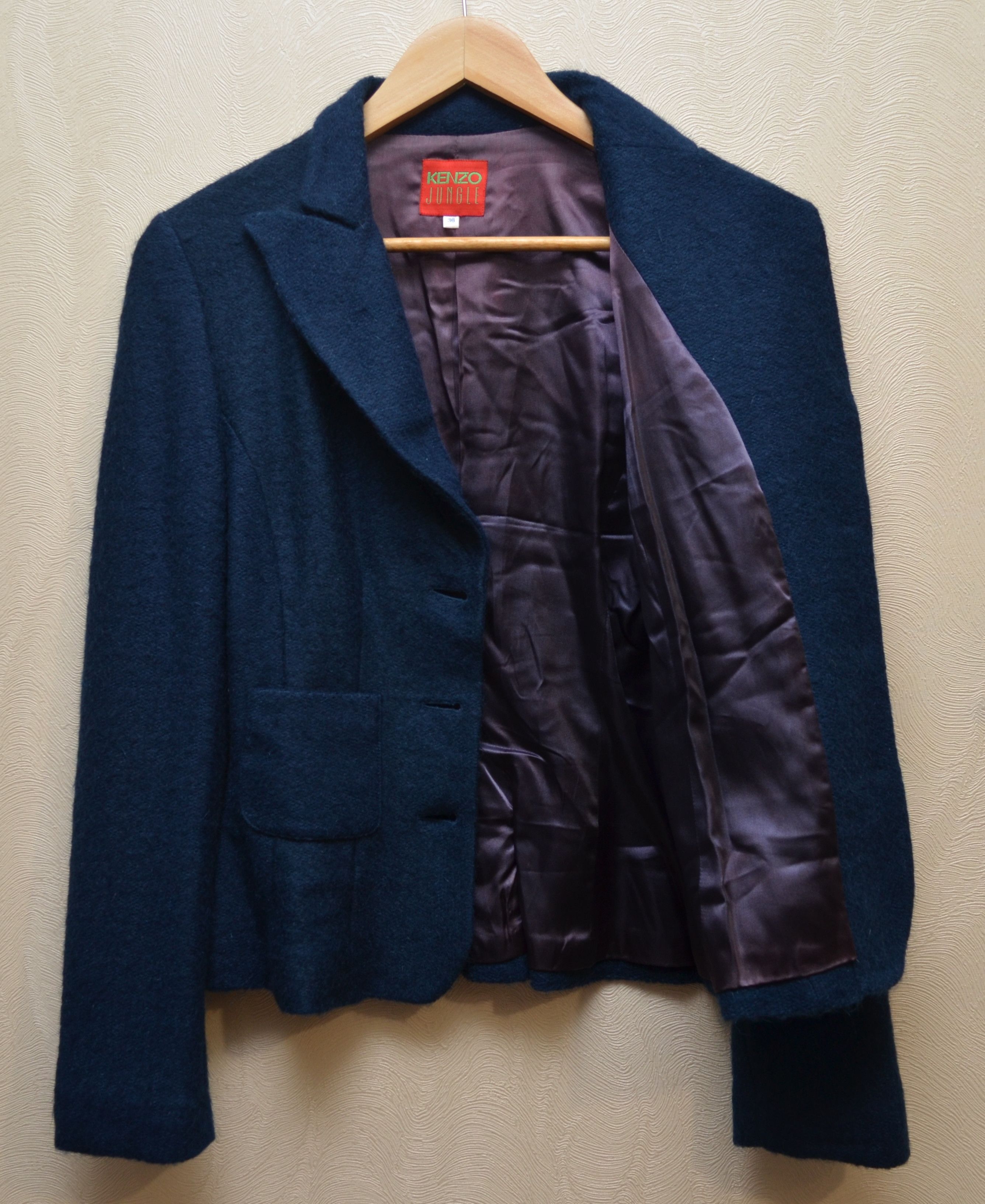 Kenzo Kenzo Jungle Navy Mohair Blend Blazer Jacket Size FR36 / XS Size XS / US 0-2 / IT 36-38 - 8 Thumbnail