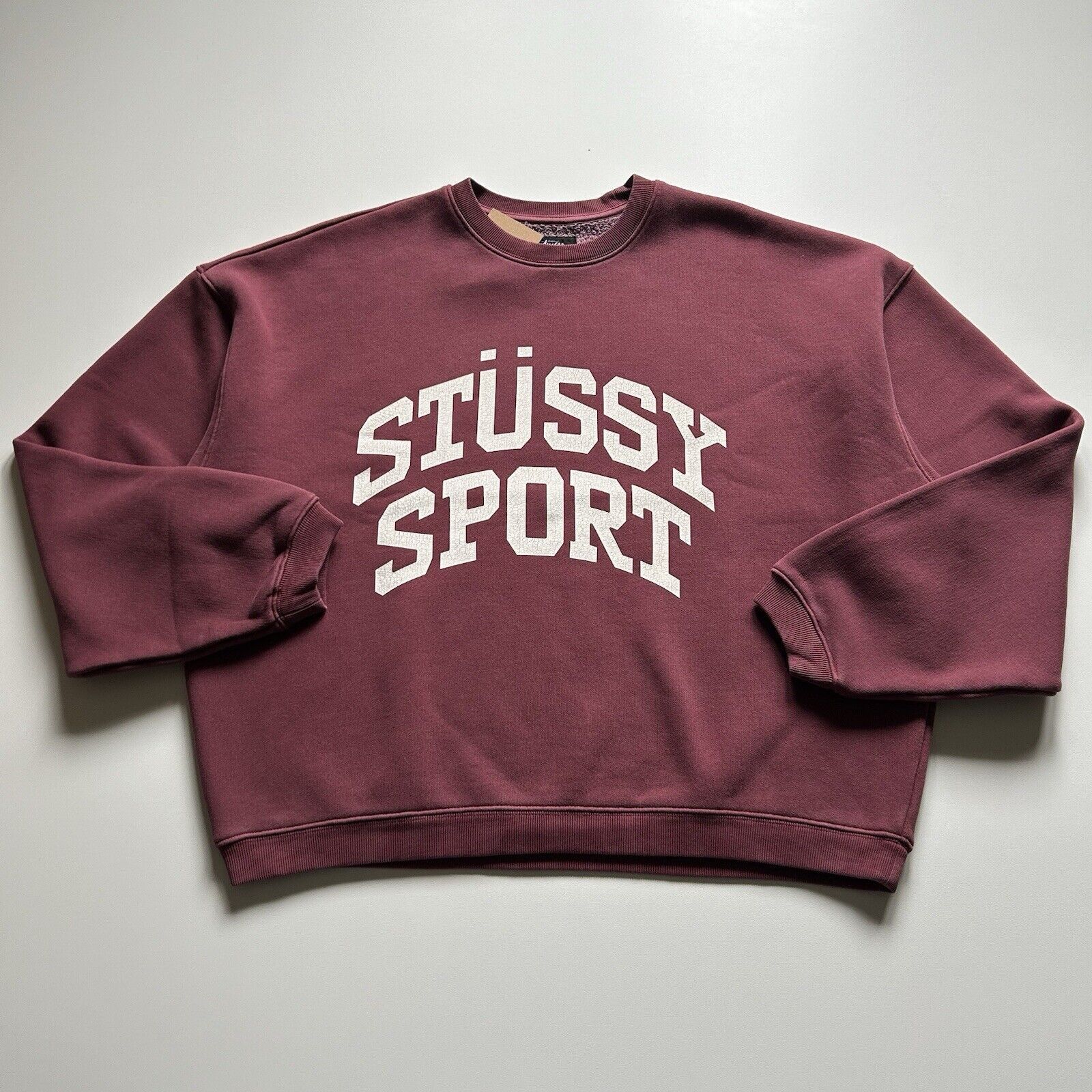 90s OLD STUSSY/S Logo Sweat/OZ製/白タグ/M/Sロゴスウェット/ボルドー/バーガンディ/ステューシー/オールドステューシー  | Pay ID