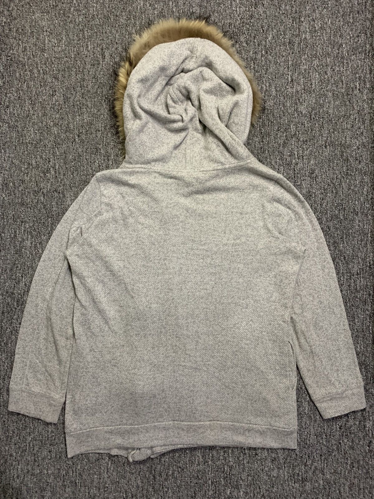 Japanese Brand Liesse Crazy Assymmetric Grey Zip Fur Hoodie Punk Rock Style Size L / US 10 / IT 46 - 3 Thumbnail
