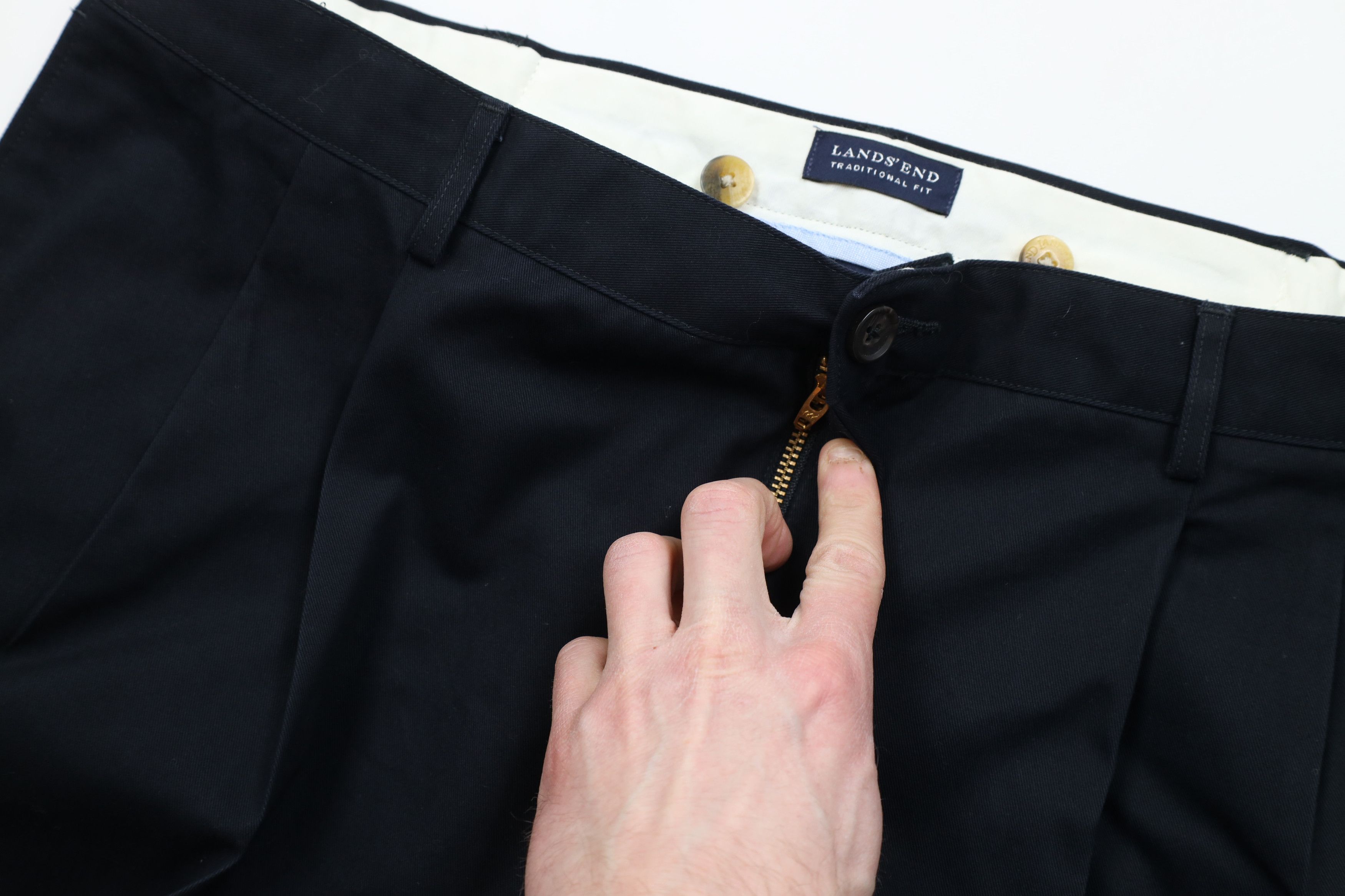 Lands' End Vintage Lands End Cotton Wide Leg Chino Pants Blue Size US 38 / EU 54 - 7 Thumbnail