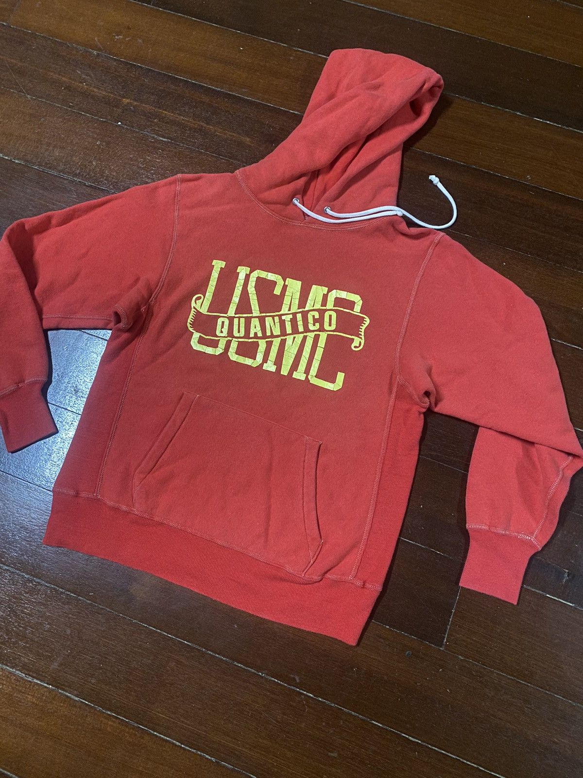 Warehouse Rare Warehouse & Co USMC QUANTICO Loopwheel Hoodie in red Size US M / EU 48-50 / 2 - 3 Thumbnail