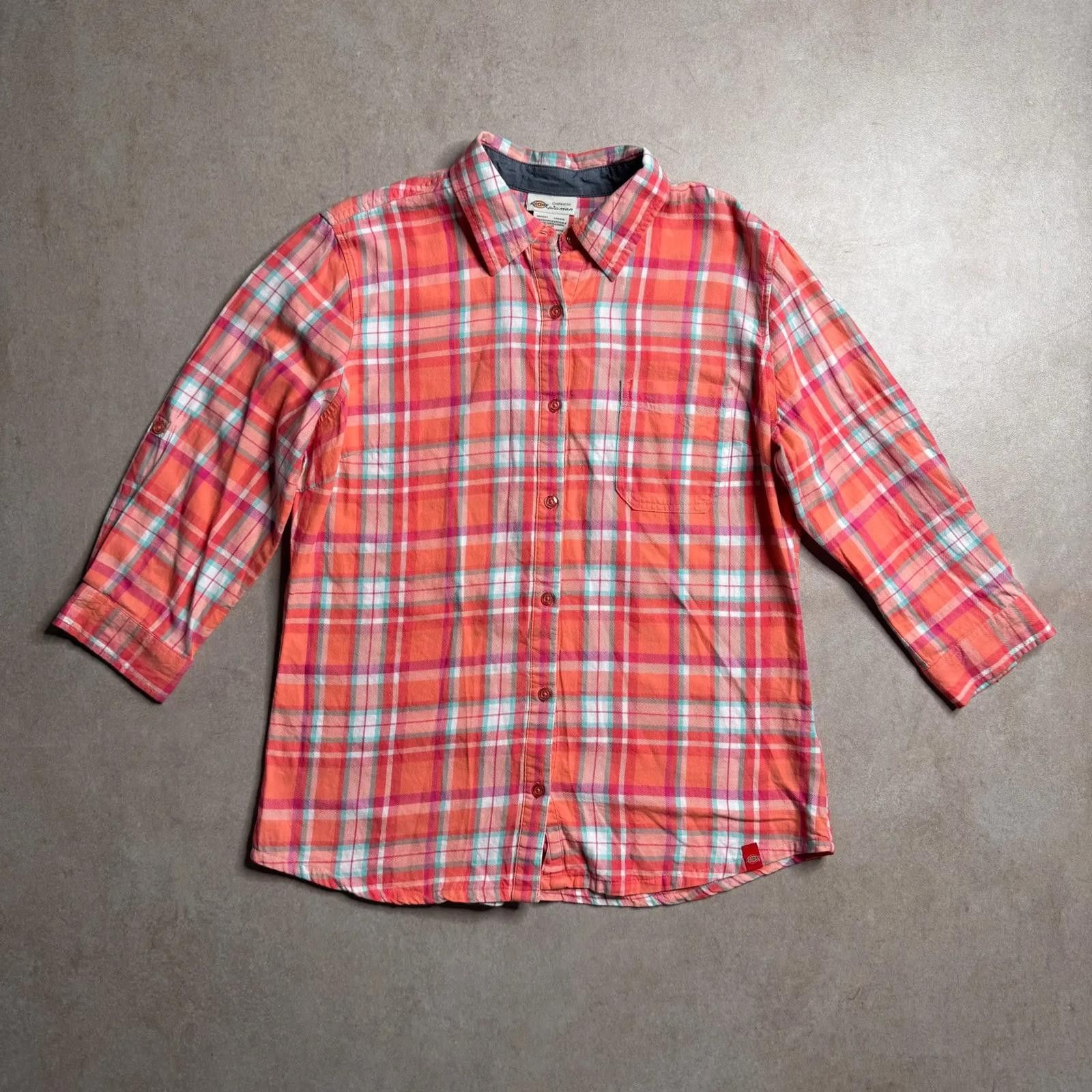 Dickies Vintage Dickies Pink-Plaid Shirt - S Size US S / EU 44-46 / 1 - 1 Thumbnail