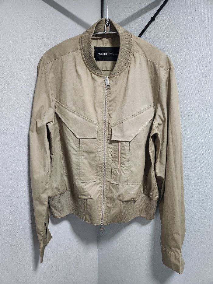 Neil Barrett NEIL BARRETT 베이지 코튼 보머 재킷 Size US S / EU 44-46 / 1 - 1 Thumbnail