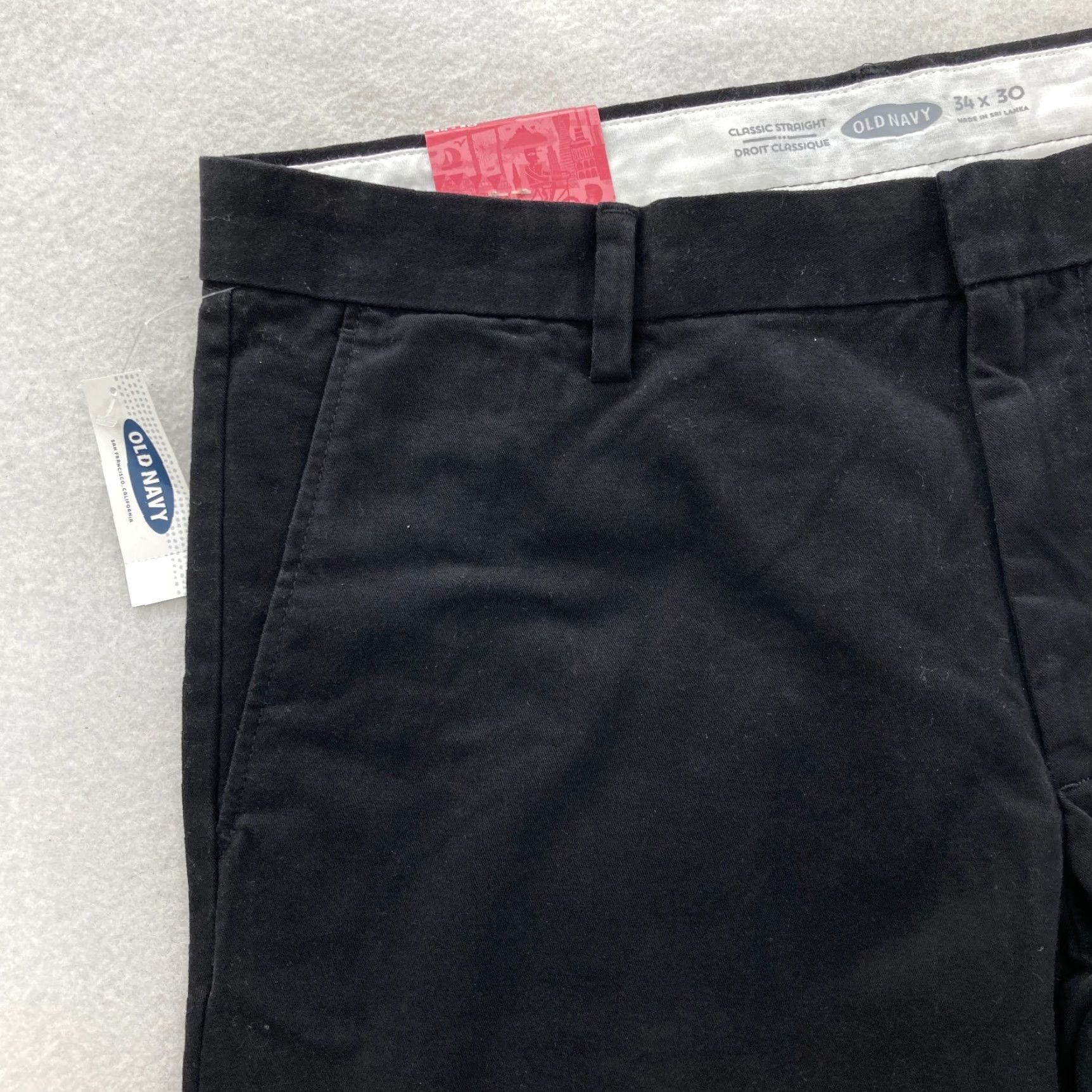 Old Navy Old Navy Pants Mens 34x30 Black Cotton Classic Straight Leg Casual Preppy Work Size US 34 / EU 50 - 3 Thumbnail
