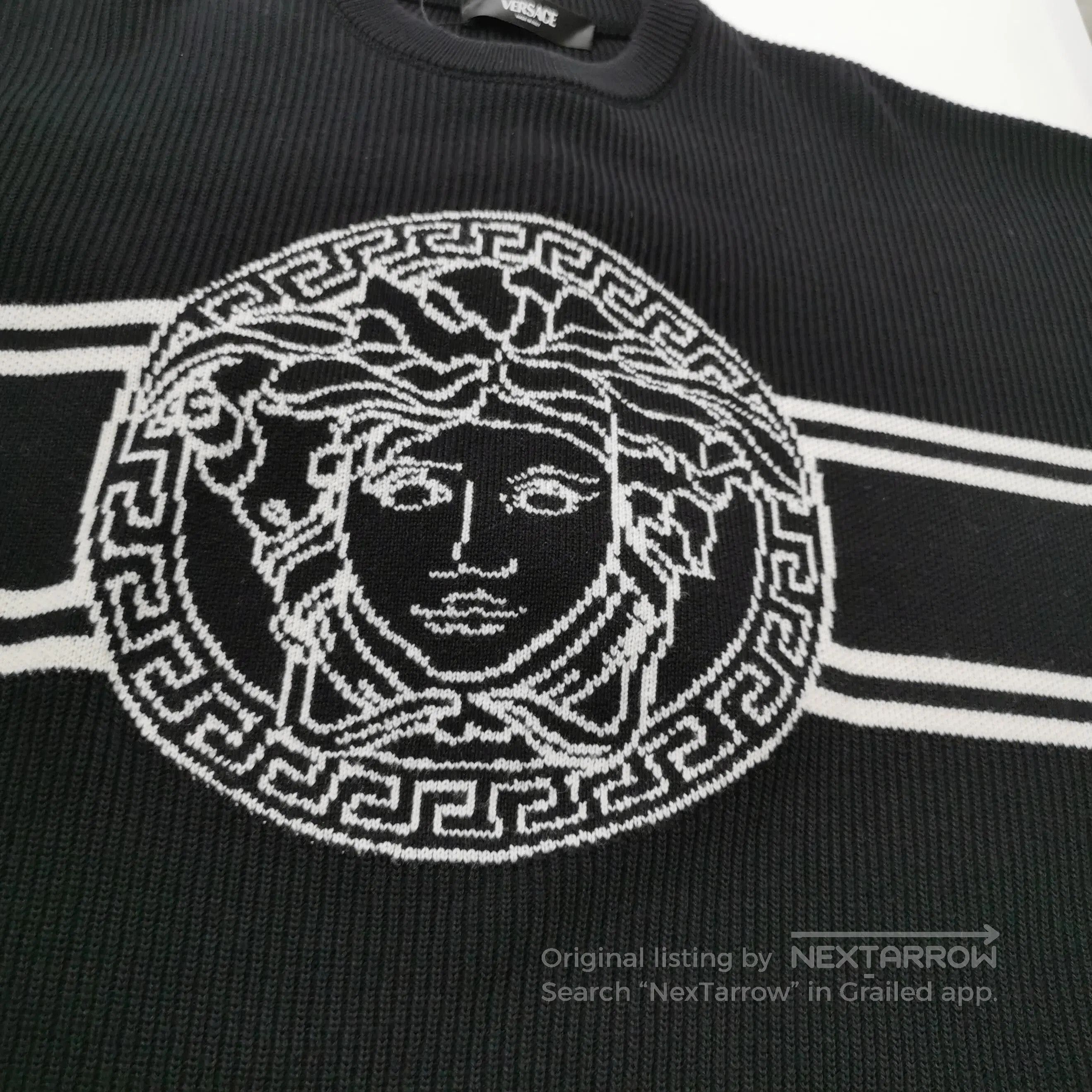Versace Versace Wool Medusa Stripe Crewneck Sweater. Size US XXL / EU 58 / 5 - 1 Thumbnail