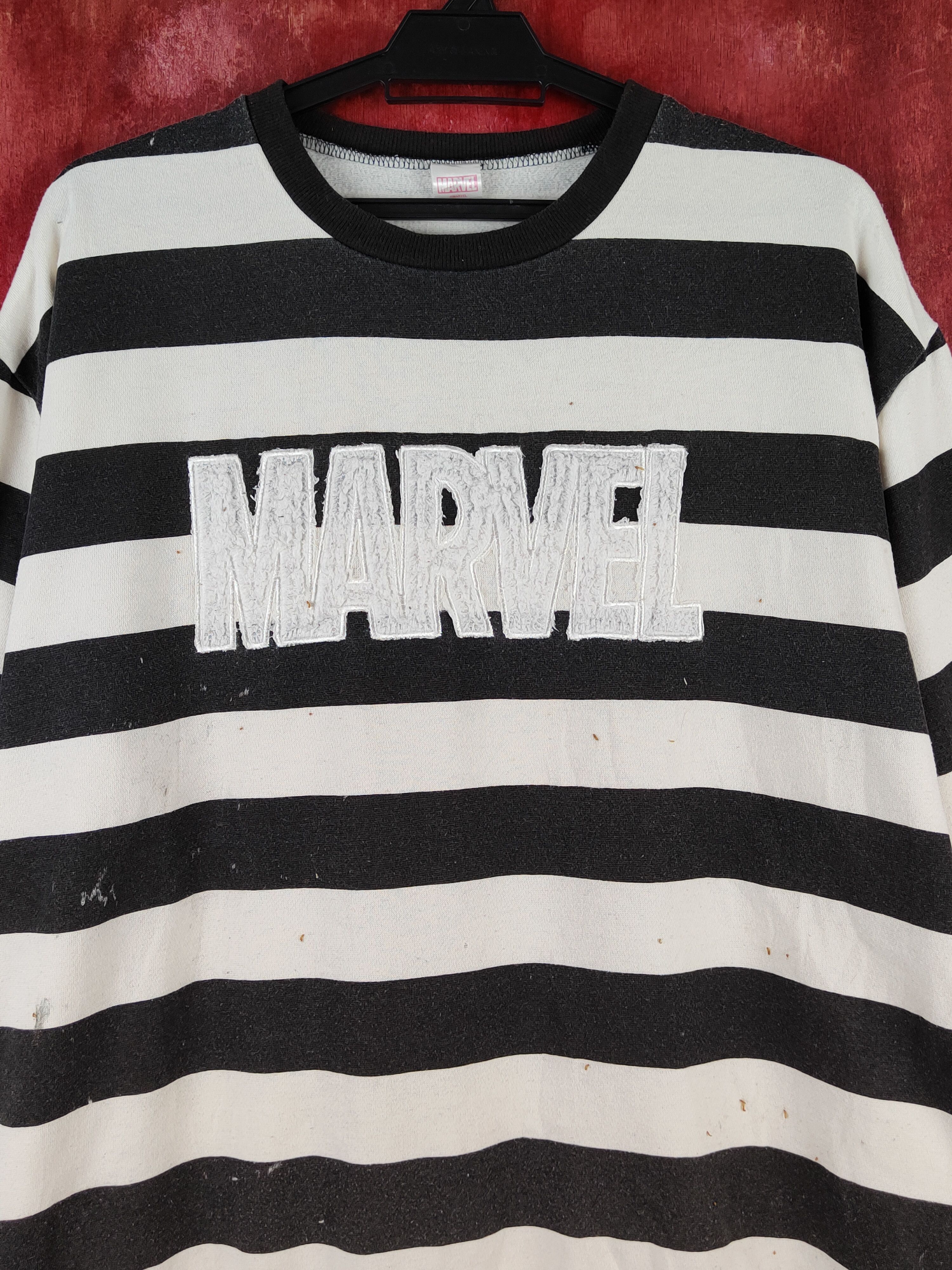 Marvel Comics × Vintage Marvel sandman White Black Stripe prison Sweatshirts #S2115 Size US M / EU 48-50 / 2 - 2 Thumbnail
