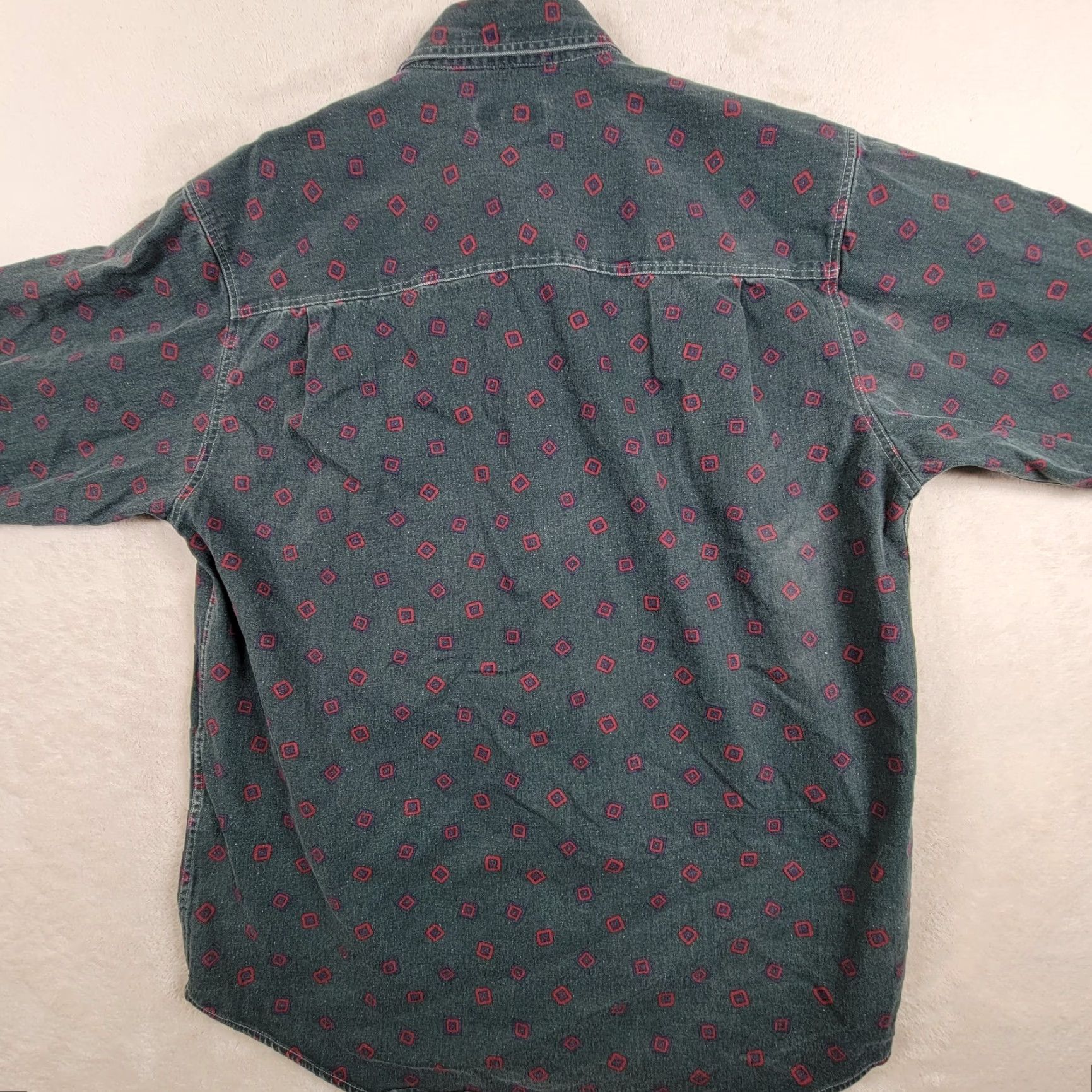 Vintage VINTAGE Robinson's Green Men's Shirt Button-Up Long Sleeve Medium Regular Cotton Geometric Vintage Classic Mens Shirt Size US M / EU 48-50 / 2 - 3 Thumbnail