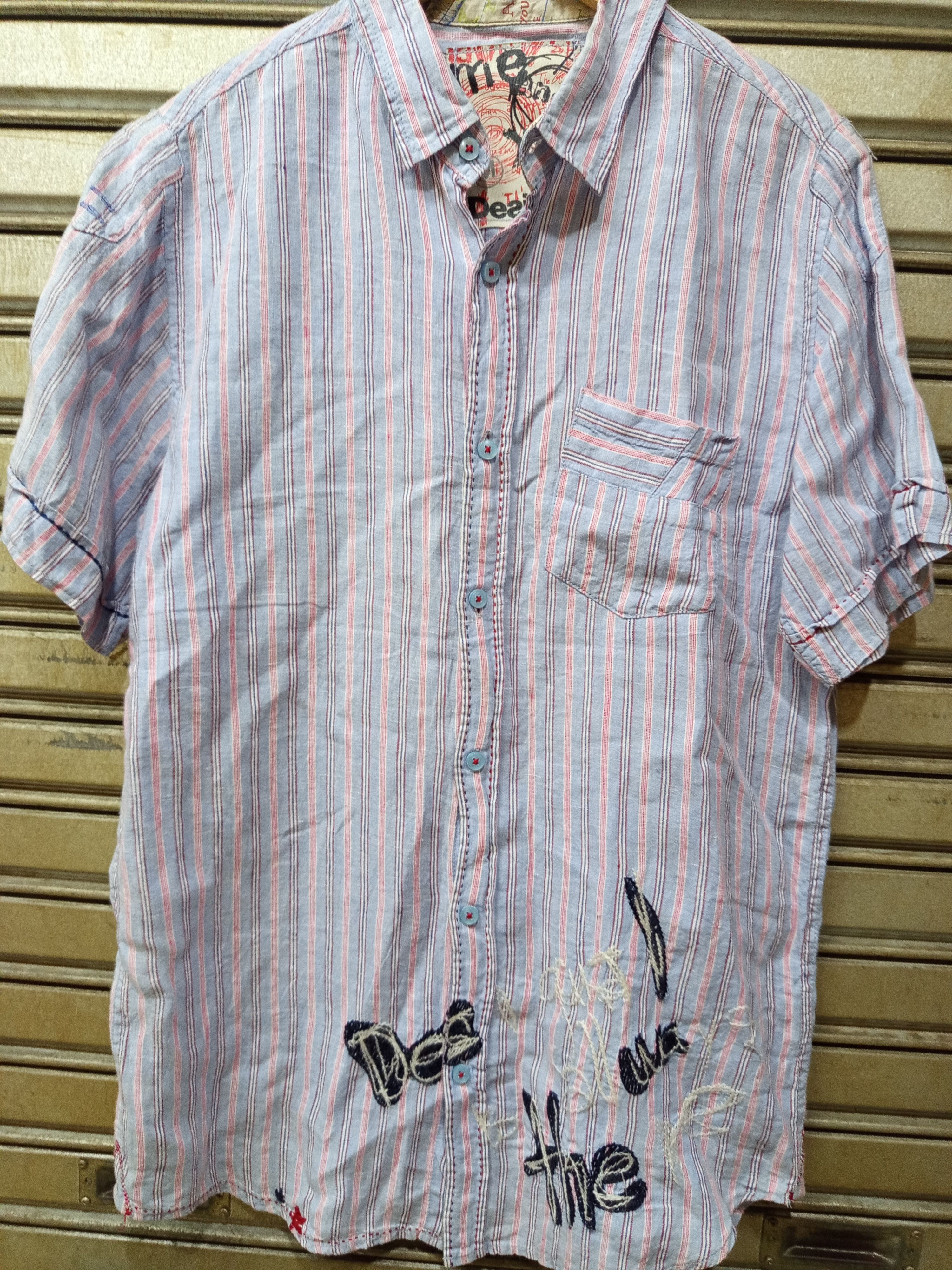 Desigual Desigual Striped Linen Shirt Size US M / EU 48-50 / 2 - 3 Thumbnail
