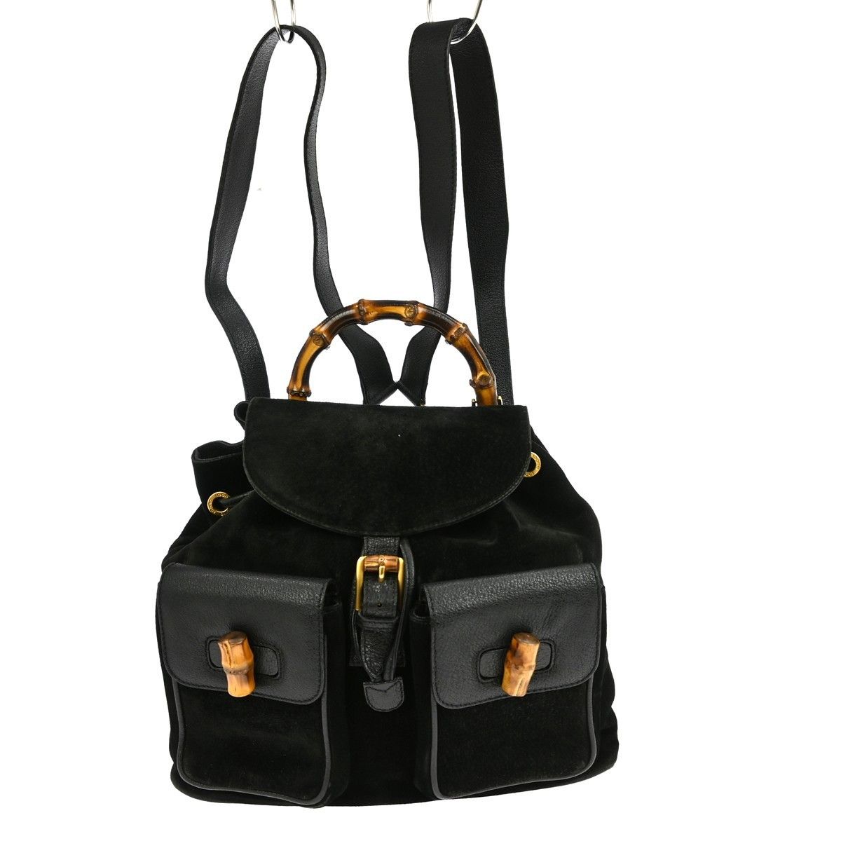 Gucci Gucci Vintage Bamboo Backpack Suede Size ONE SIZE - 1 Thumbnail