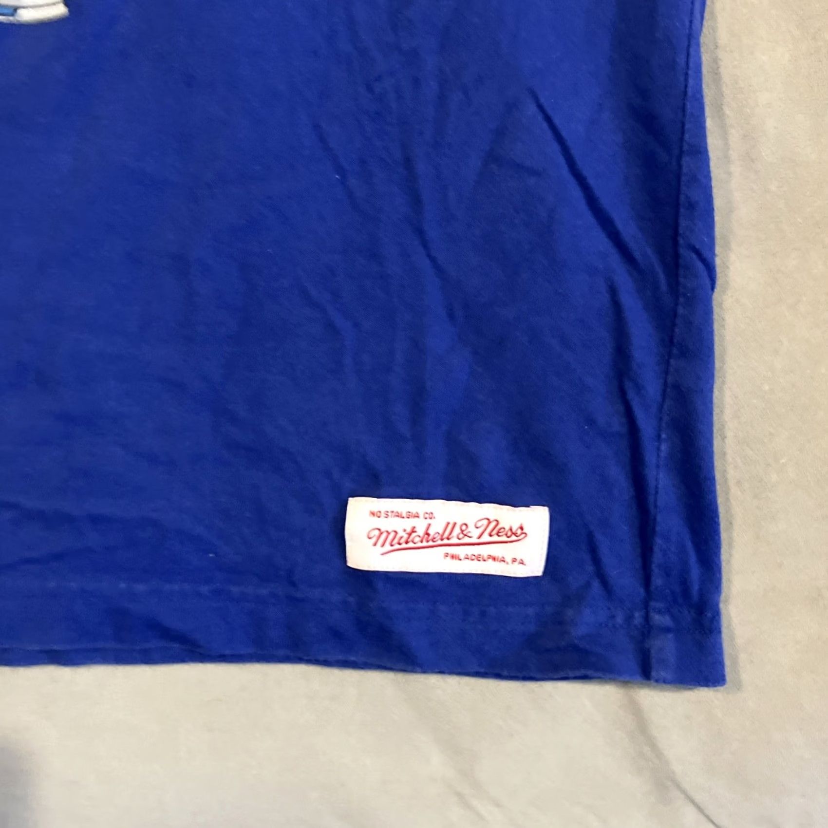 Mitchell & Ness Mitchell & Ness NY Knicks Patrick Ewing Caricature T Shirt M Blue Cotton Crew Neck Short Sleeve Mens Regular Vintage No N/A Size US M / EU 48-50 / 2 - 2 Thumbnail