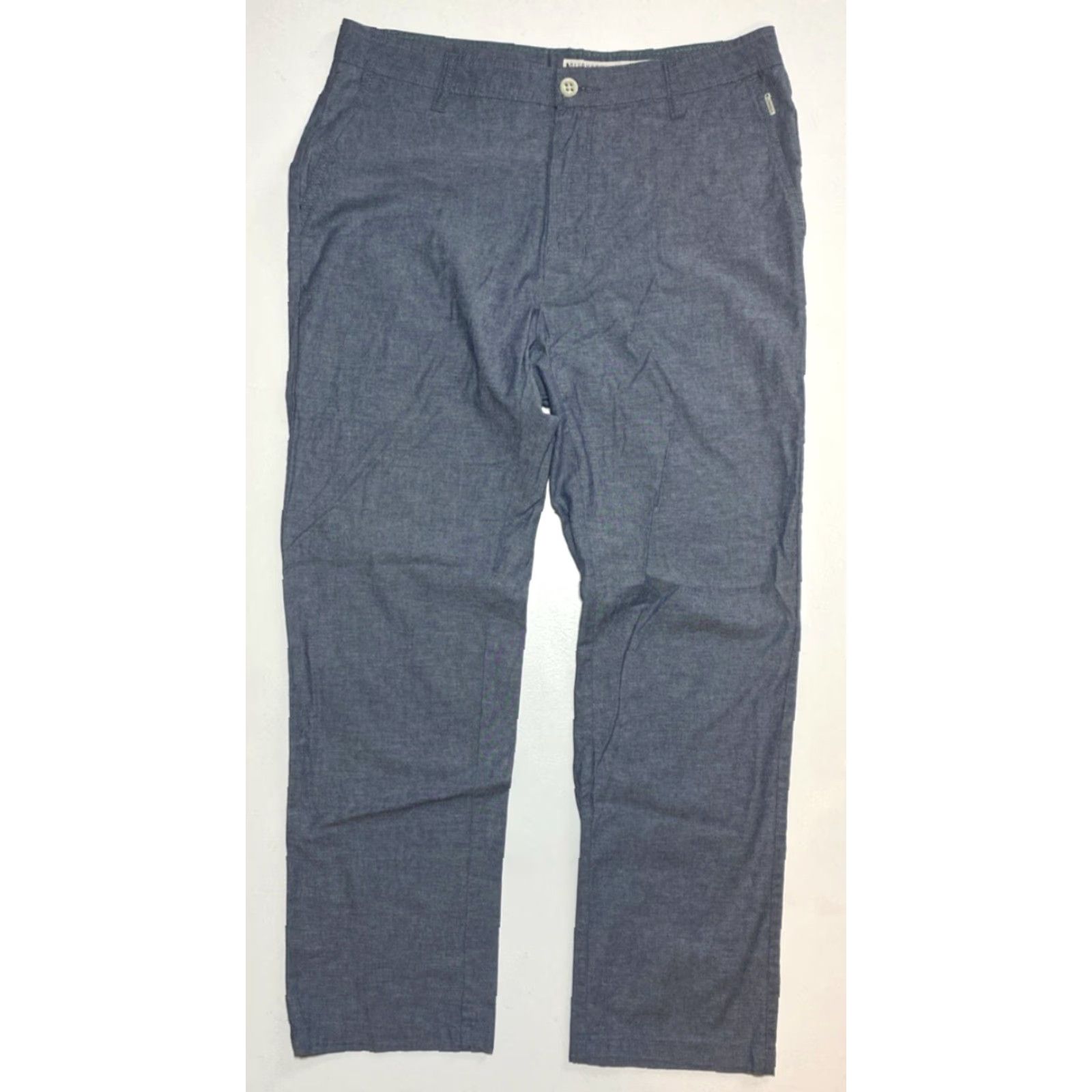 Vintage Linksoul Men’s Chambray Pants Lightweight 32 Blue Regular Inseam 28 Flat Front Casual Size US 32 / EU 48 - 2 Thumbnail