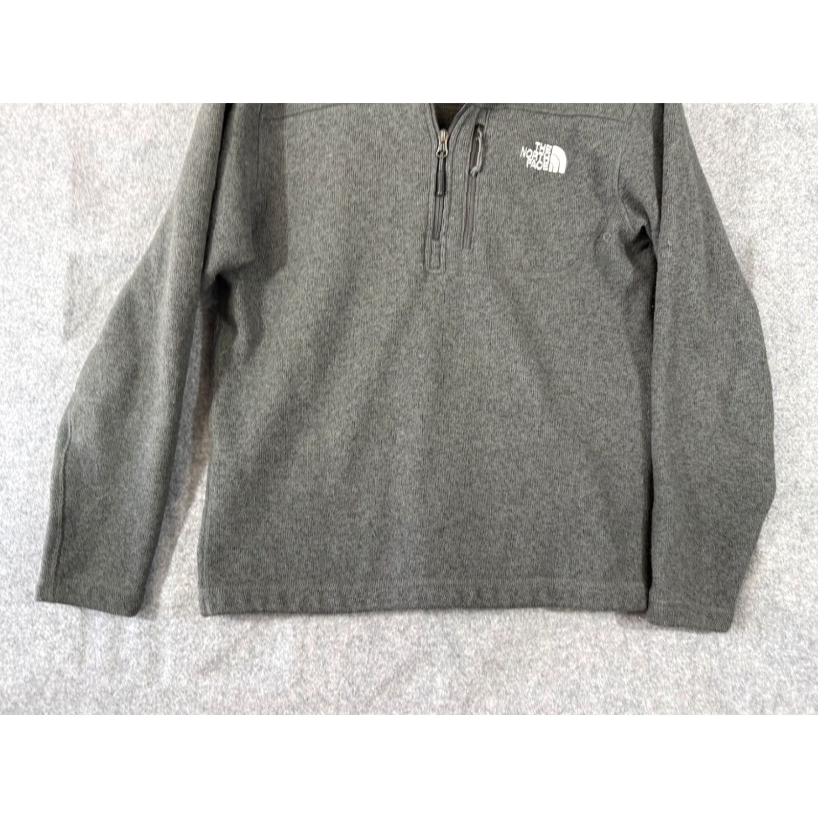 The North Face The North Face Fleece Jacket M Heather Gray Mens Quarter Zip Lined Stand-Up Neck Pullover Logo Size US M / EU 48-50 / 2 - 4 Thumbnail