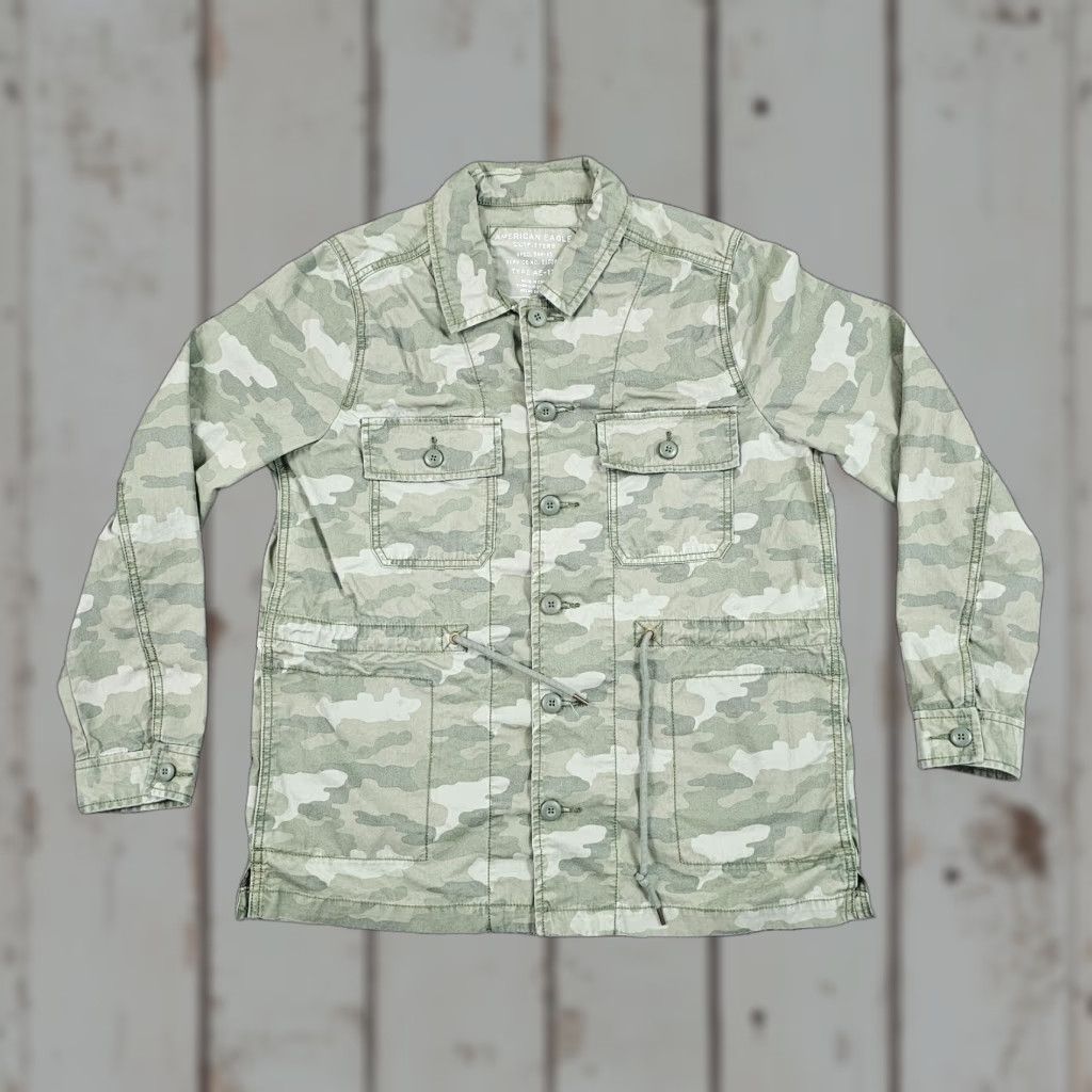 American Eagle Outfitters VINTAGE American Eagle Outfitters Military Jacket Men Medium M Green Camo Cotton Utility Size US M / EU 48-50 / 2 - 1 Thumbnail