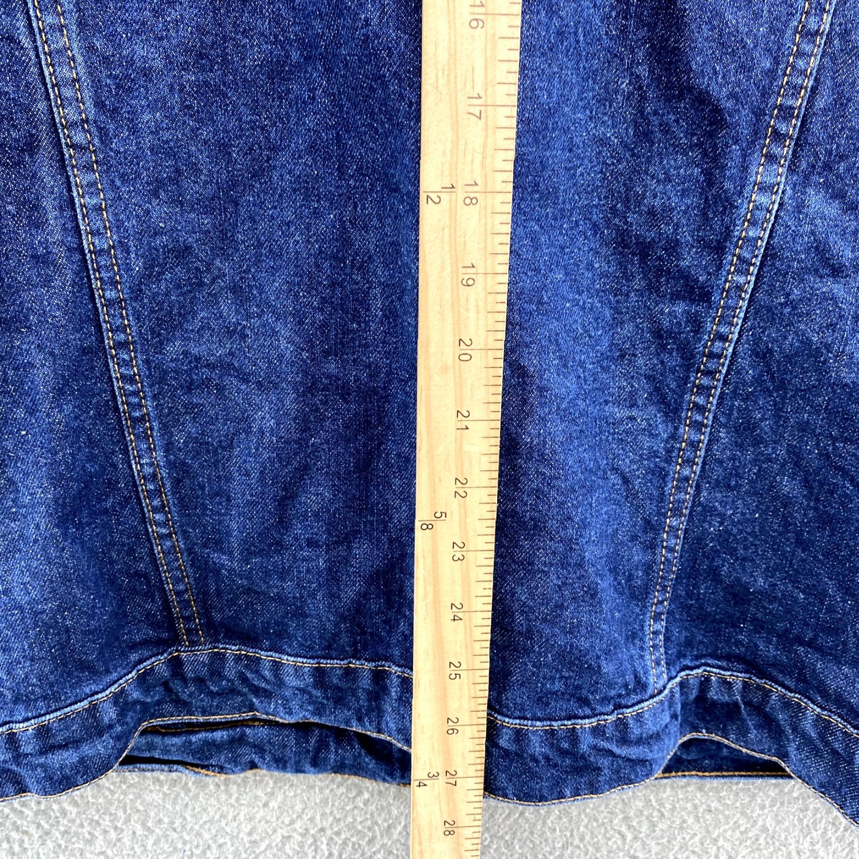 Denime VINTAGE The Drop Jean Trucker Jacket Women's 3X Denim American 90's Western Minimalist Size 40" / US 18 - 7 Thumbnail