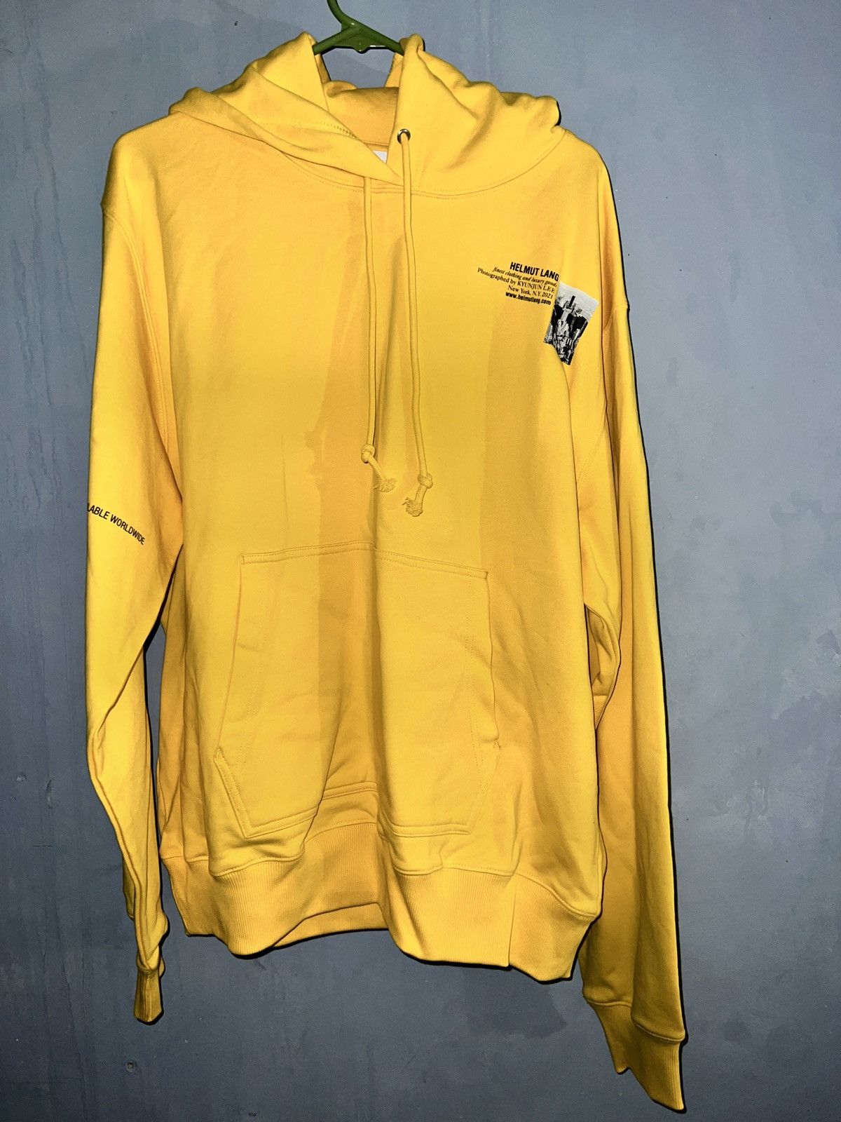 image of Helmut Lang New York Hoodie Yellow, Men's (Size XL)