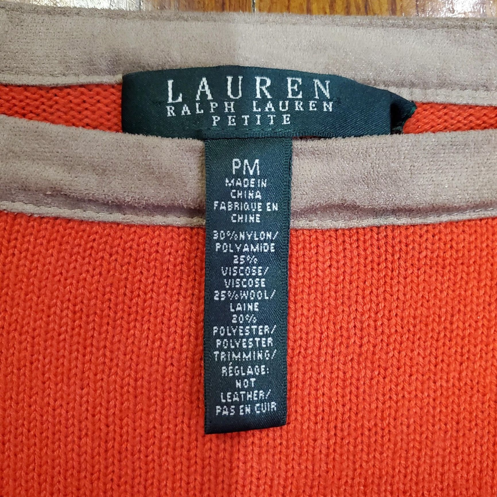 Ralph Lauren Lauren Ralph Lauren Sweater Womens Petite Medium Orange Boatneck Knit Trim Size M / US 6-8 / IT 42-44 - 6 Thumbnail