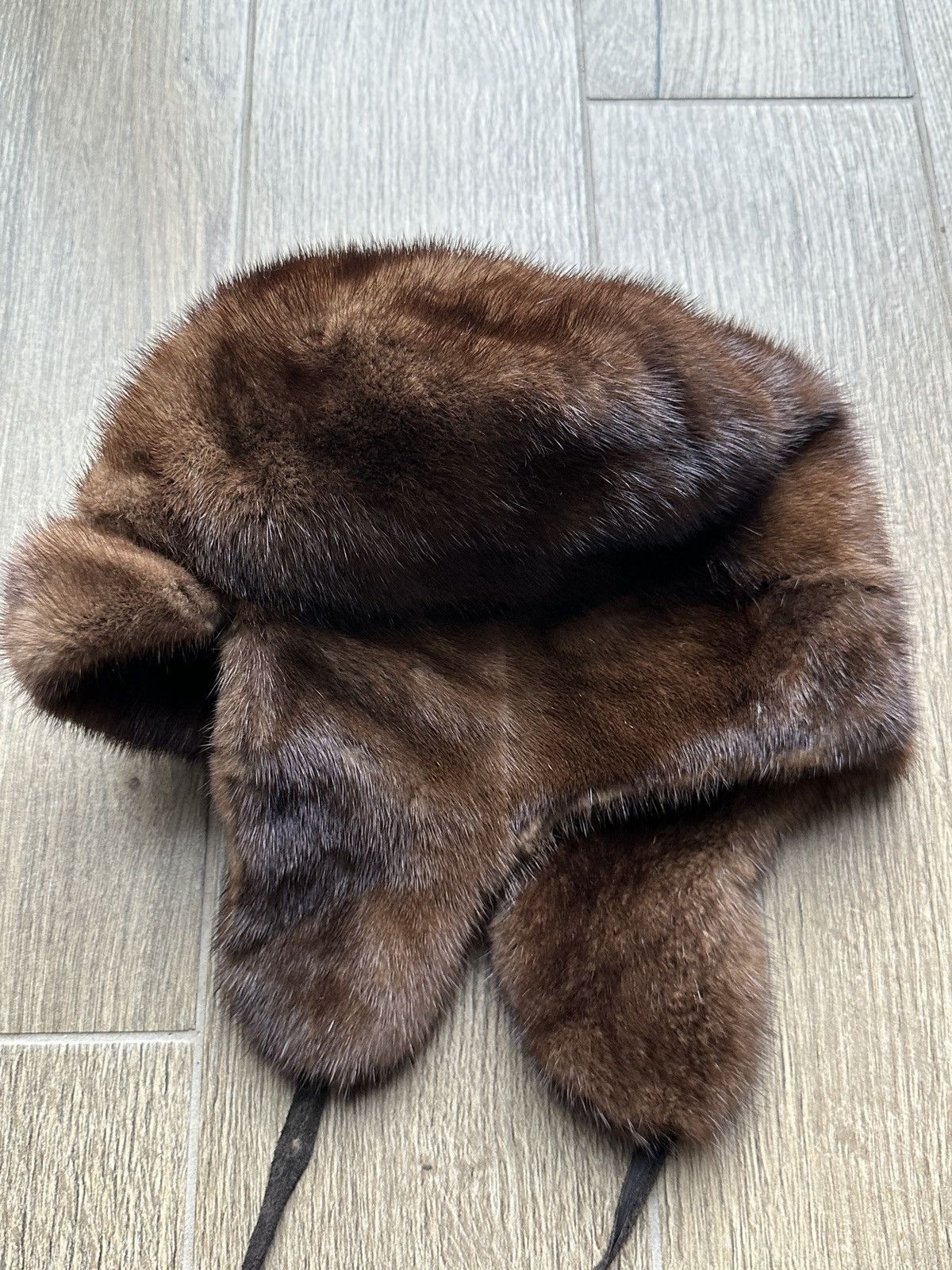 Vintage Real Mink Fur Genuine Trapper Hat Vintage Slavic Ushanka Size ONE SIZE - 4 Thumbnail