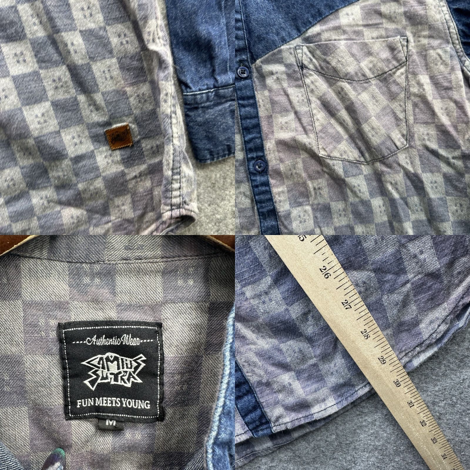 Vintage VINTAGE Campus Sutra Shirt Mens M 90s Denim Floral Button Up Blue 70s 90s Style Mens M Size US M / EU 48-50 / 2 - 8 Thumbnail