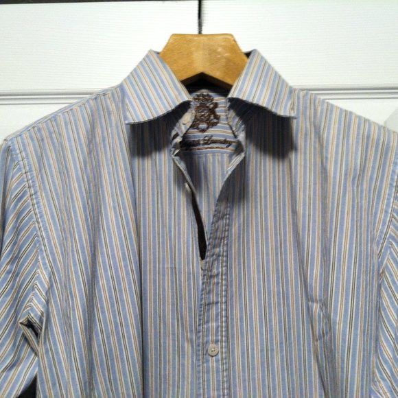English Laundry ENGLISH LAUNDRY MENS BLUE 100%COTTON CASUAL SHIRT 16.5/32-33 Size US L / EU 52-54 / 3 - 1 Thumbnail