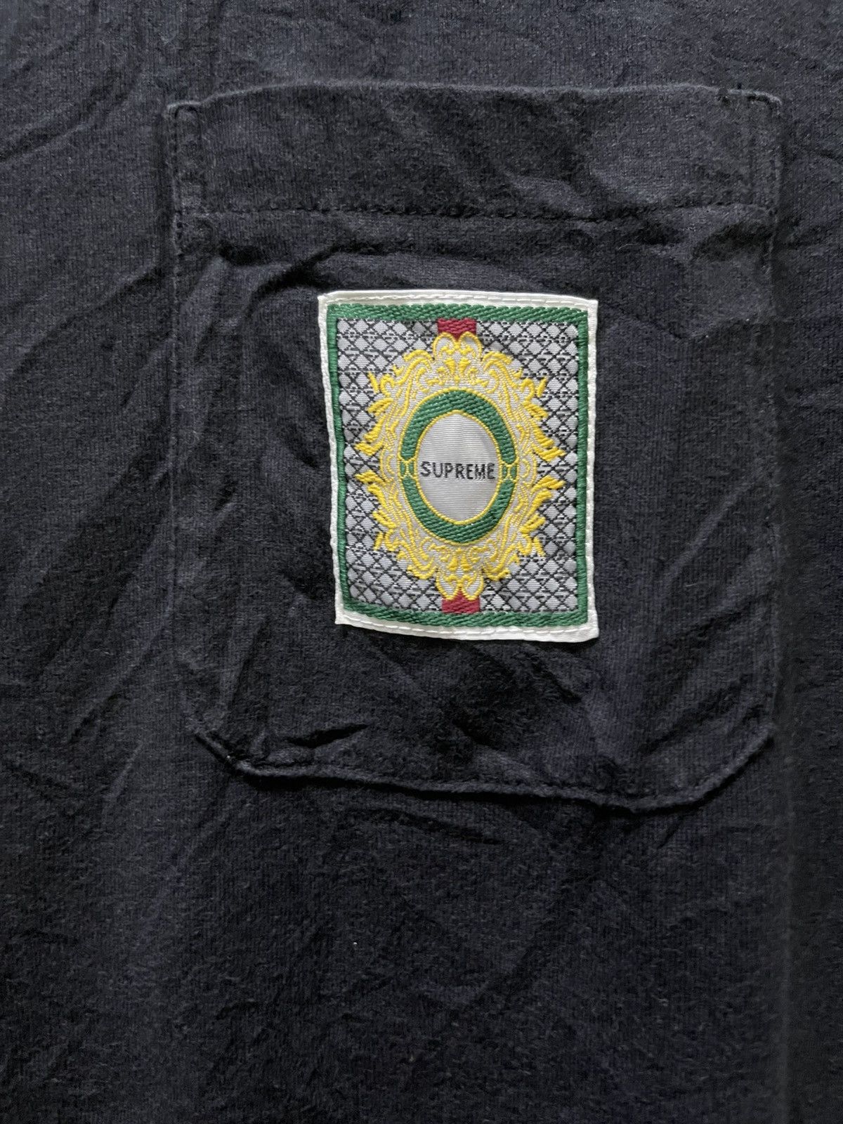 Supreme Supreme Crest Label Pocket Tee Black Size (M) Size US M / EU 48-50 / 2 - 3 Thumbnail
