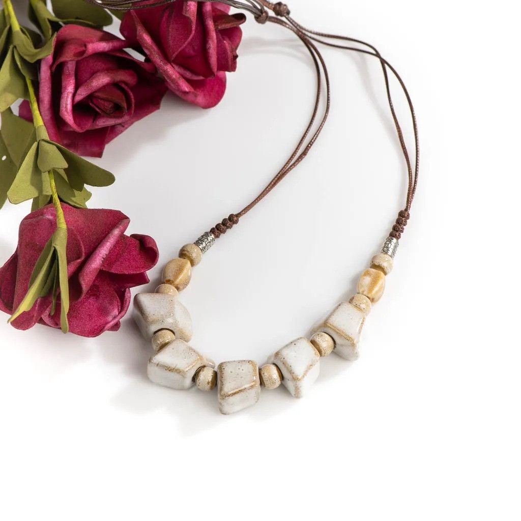 Handmade Cobblestone Pendant Necklace Handmade Jewelry Gift For Her Size ONE SIZE - 6 Thumbnail