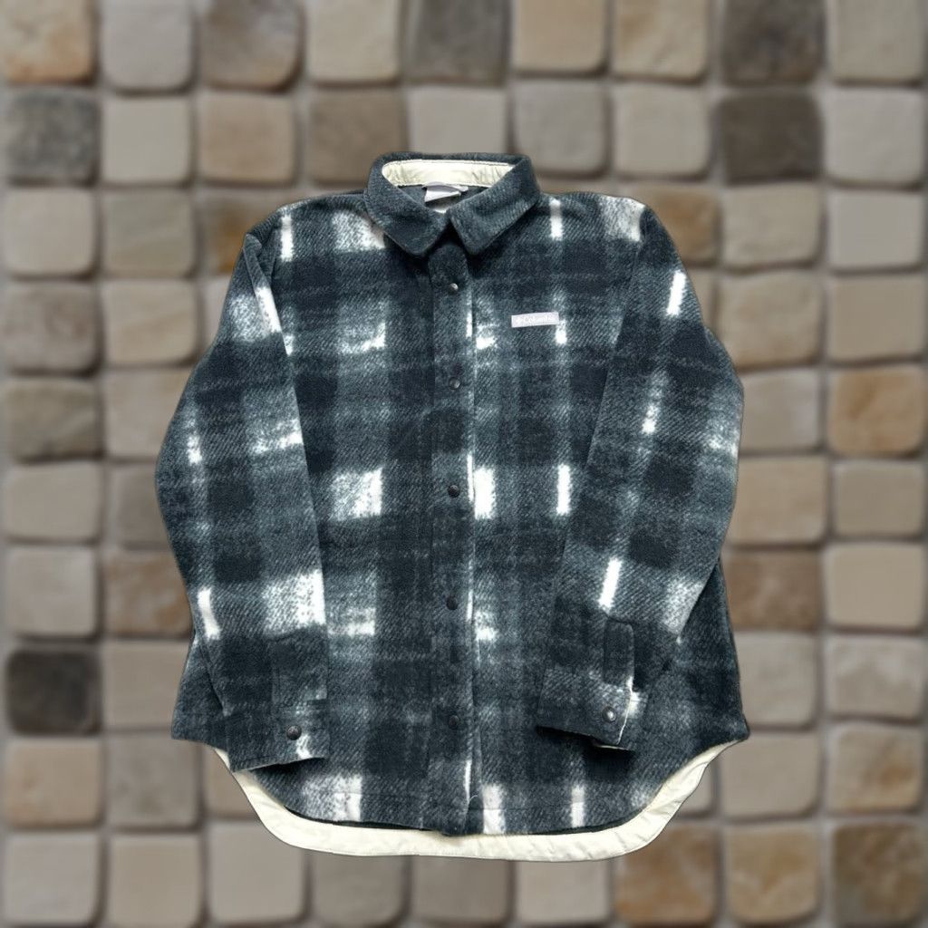 Vintage Columbia Benton Springs Shirt Jacket Mens M Blue Insulated Flannel Parka Casual Plaid Fall Winter Button-Front Microfleece? Size US M / EU 48-50 / 2 - 1 Thumbnail