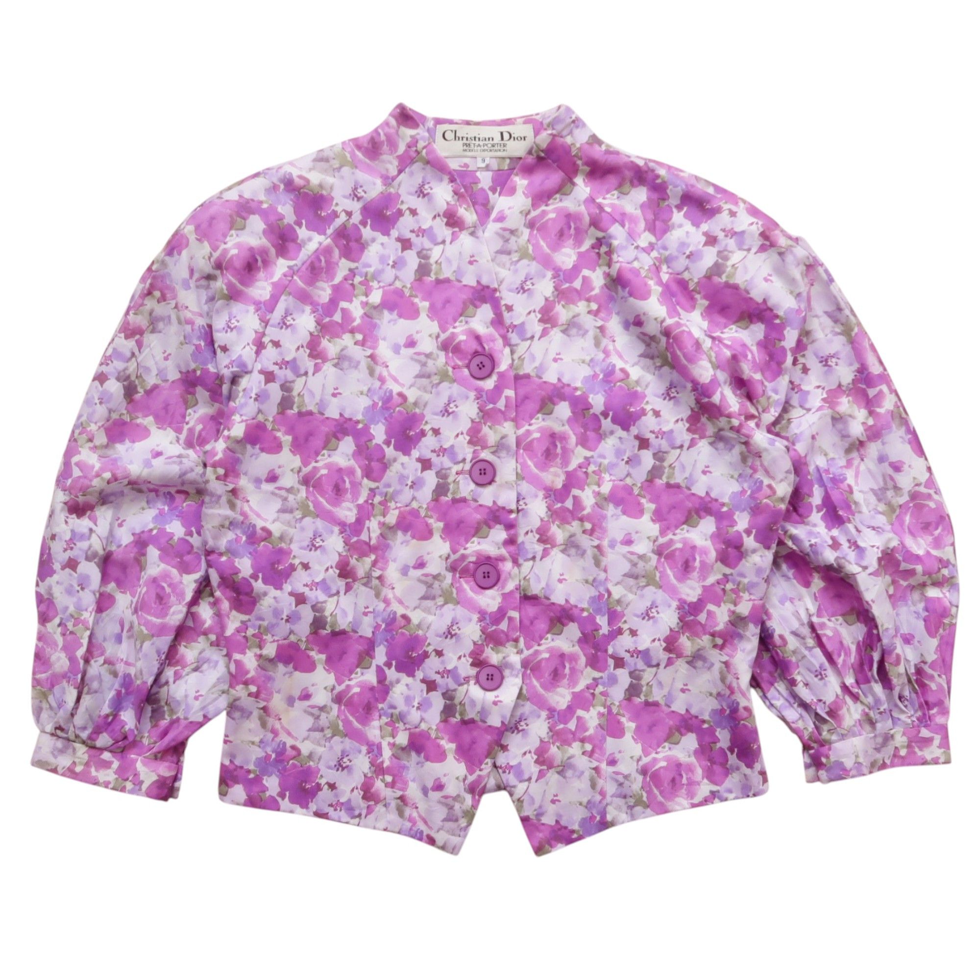 Dior 1990s Christian Dior Jacquard Floral Blazer Jacket Size M / US 6-8 / IT 42-44 - 1 Thumbnail